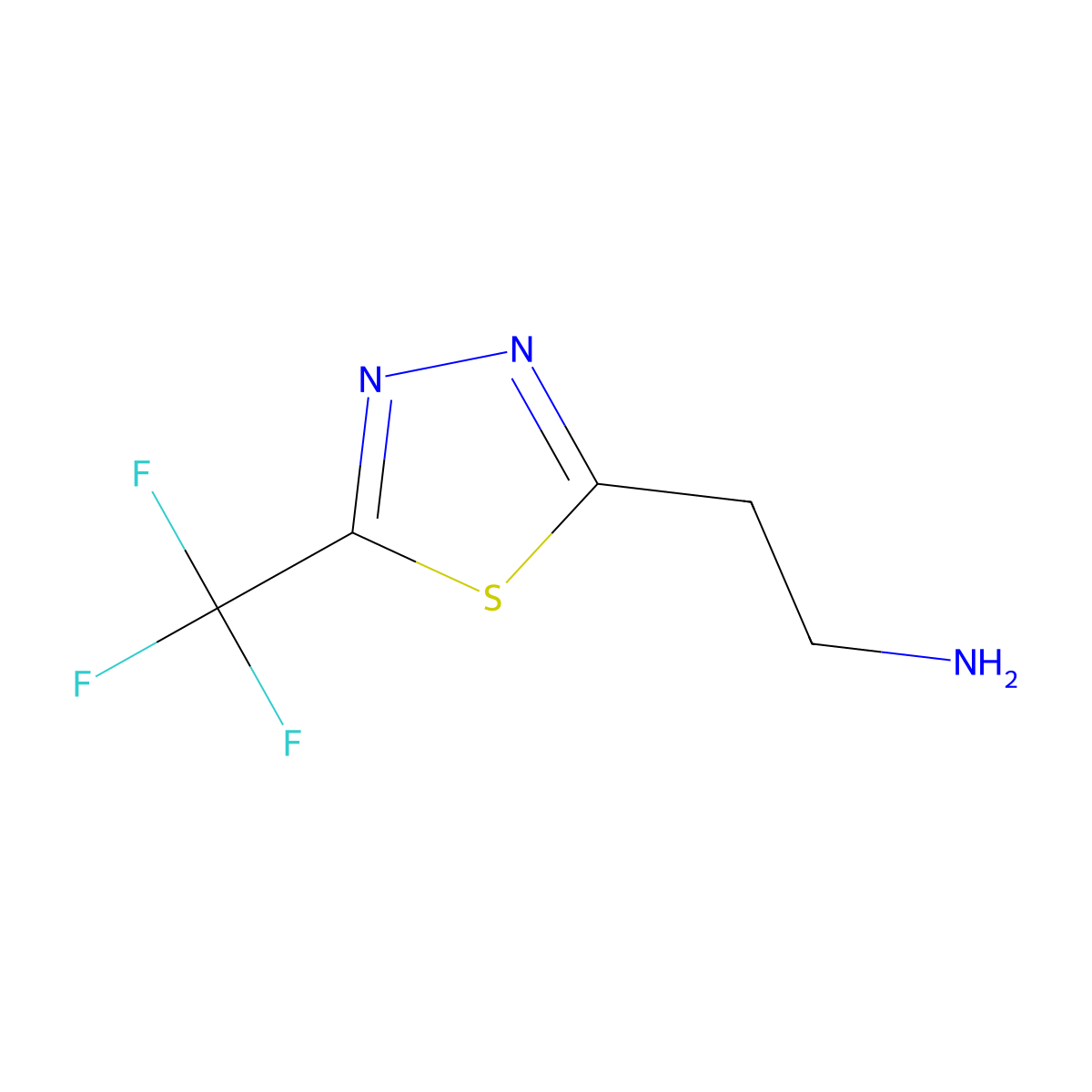 2-[5-(Trifluoromethyl)-1,3,4-thiadiazol-2-YL]ethanamine molecular structure, CAS 1243250-14-7