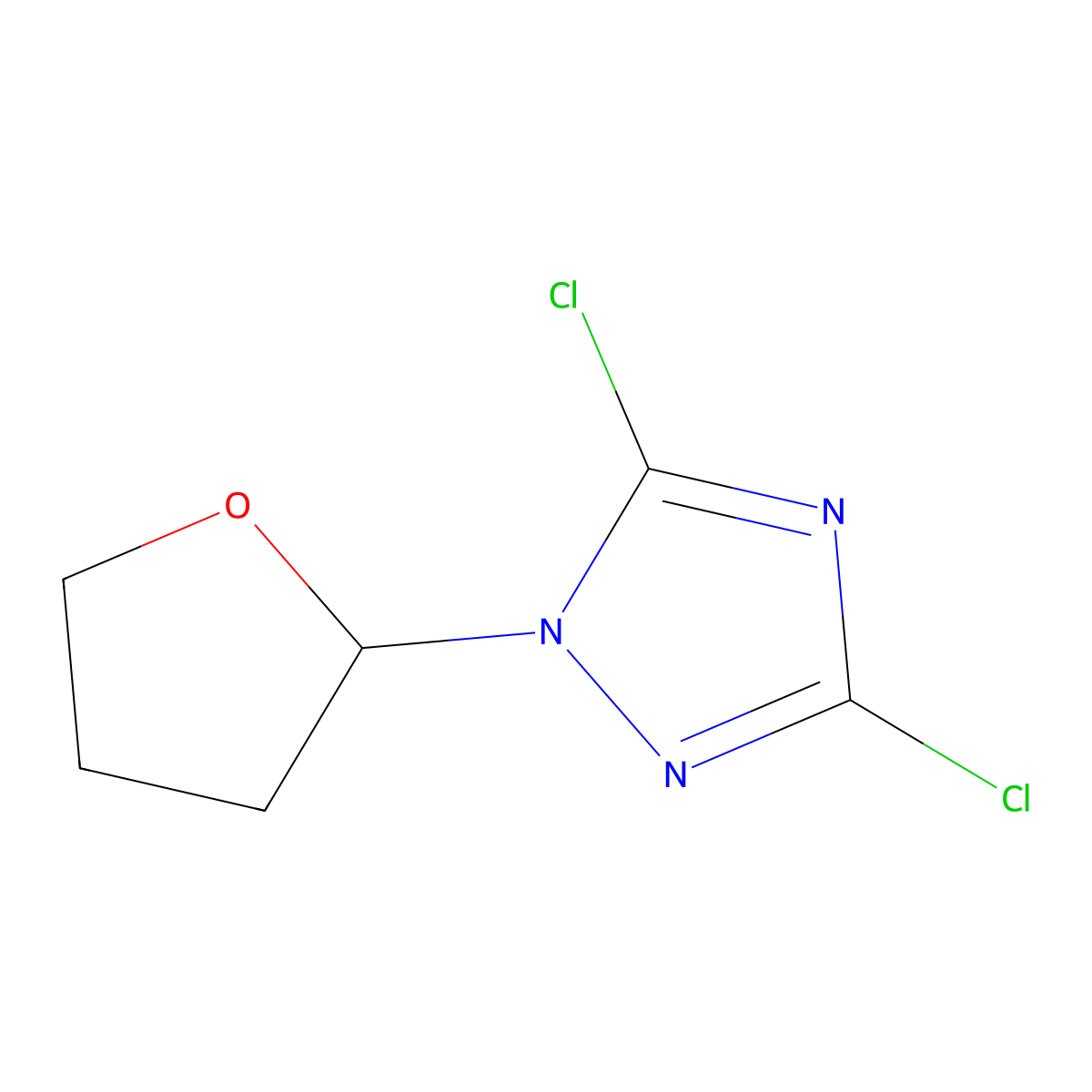 3,5-dichloro-1-(tetrahydro-2-furanyl)-1H-1,2,4-triazole molecular structure, CAS 1243250-17-0