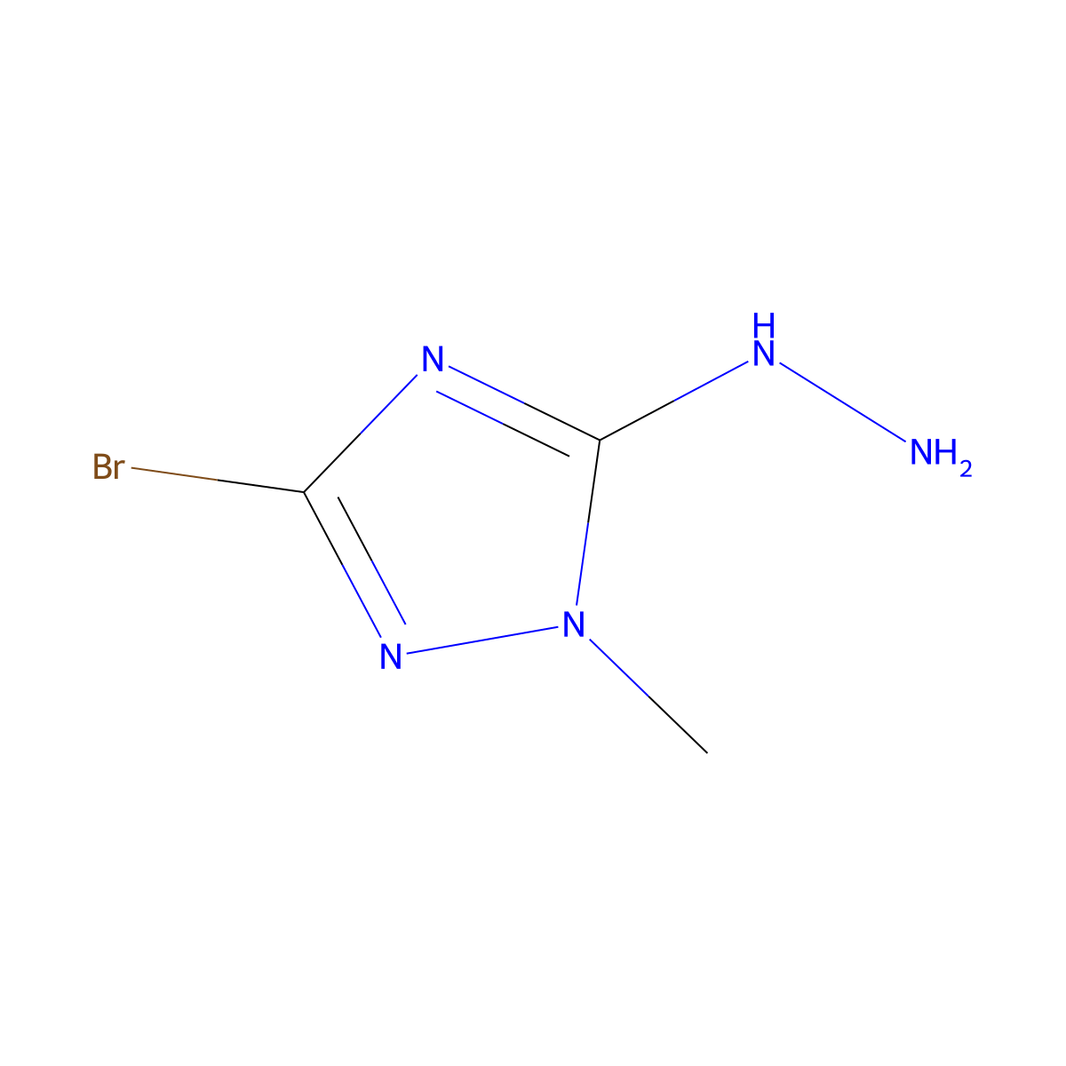 3-bromo-5-hydrazinyl-1-methyl-1H-1,2,4-triazole molecular structure, CAS 1243250-18-1