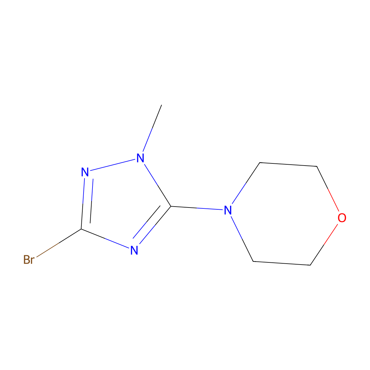 4-(3-bromo-1-methyl-1H-1,2,4-triazol-5-yl)morpholine molecular structure, CAS 1243250-25-0