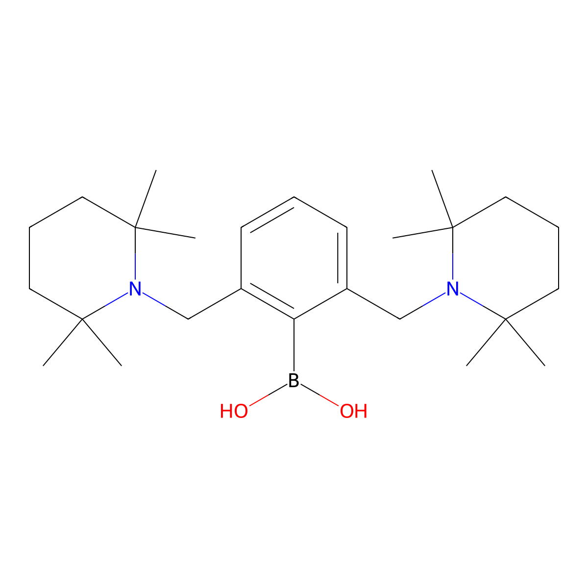 2,6-Bis[(2,2,6,6-tetramethyl-1-piperidinyl)methyl]phenylboronic Acid molecular structure, CAS 1243264-54-1