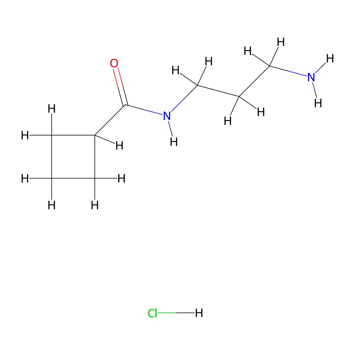 N-(3-aminopropyl)cyclobutanecarboxamide hydrochloride molecular structure, CAS 1243268-68-9