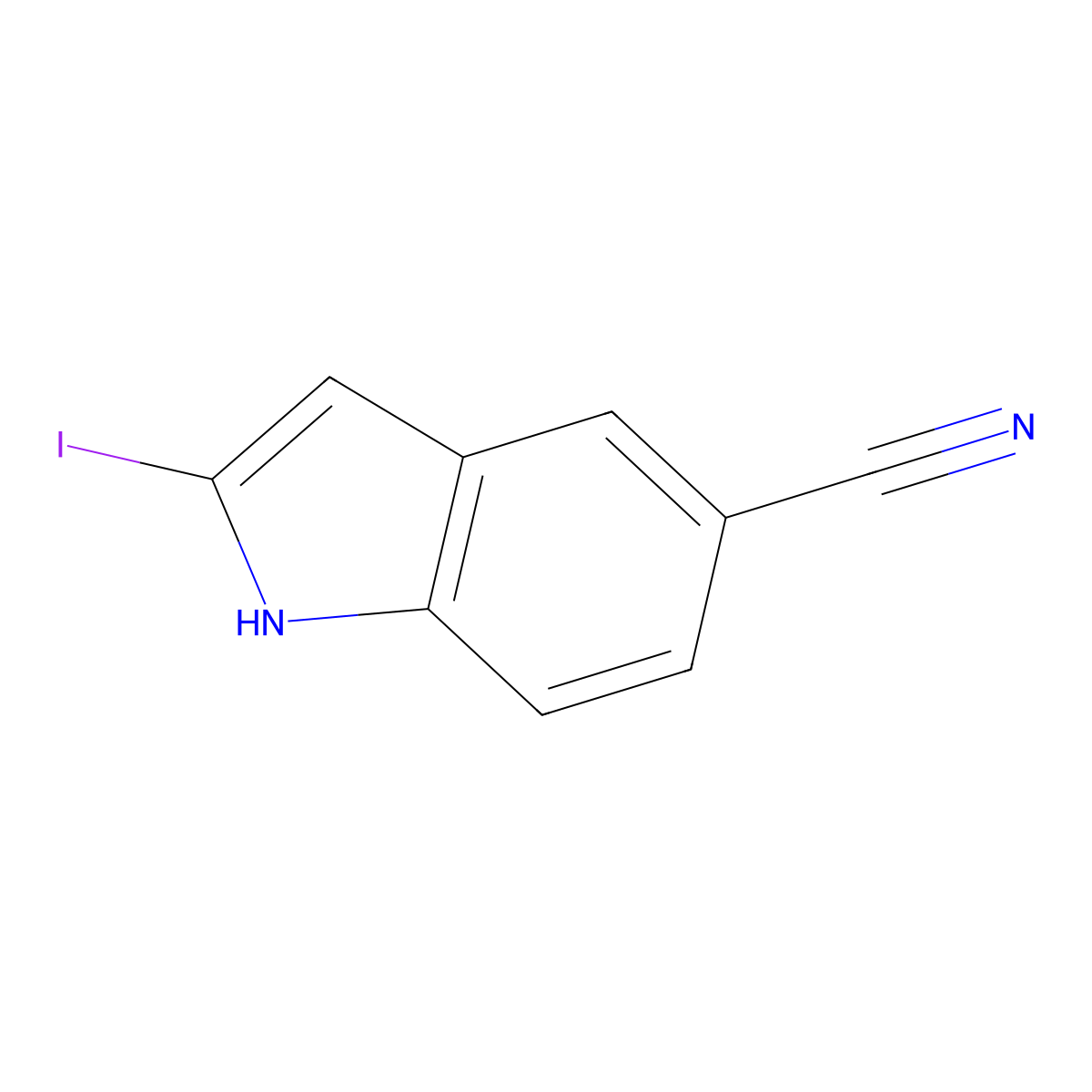 2-Iodo-1H-indole-5-carbonitrile molecular structure, CAS 1243279-26-6