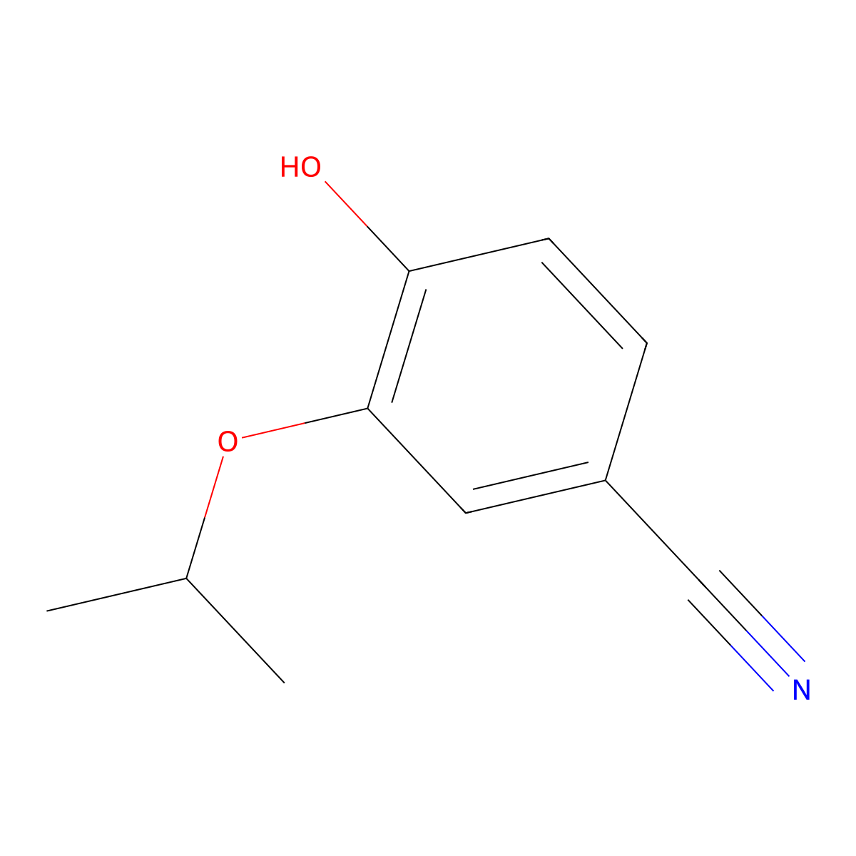4-Hydroxy-3-isopropoxybenzonitrile molecular structure, CAS 1243280-70-7