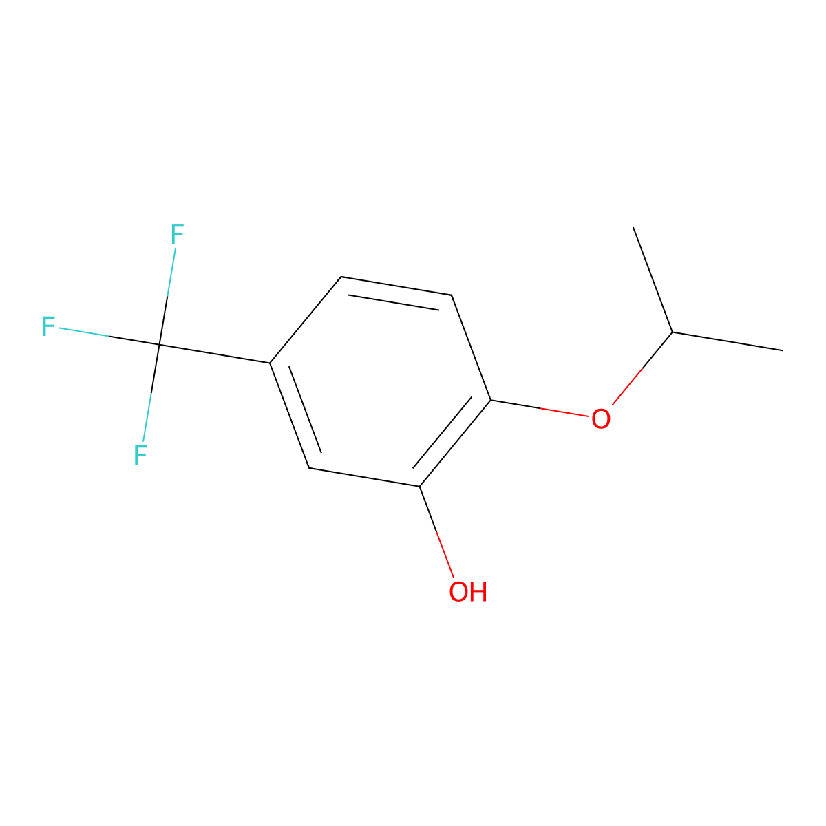 2-(Propan-2-yloxy)-5-(trifluoromethyl)phenol molecular structure, CAS 1243280-85-4