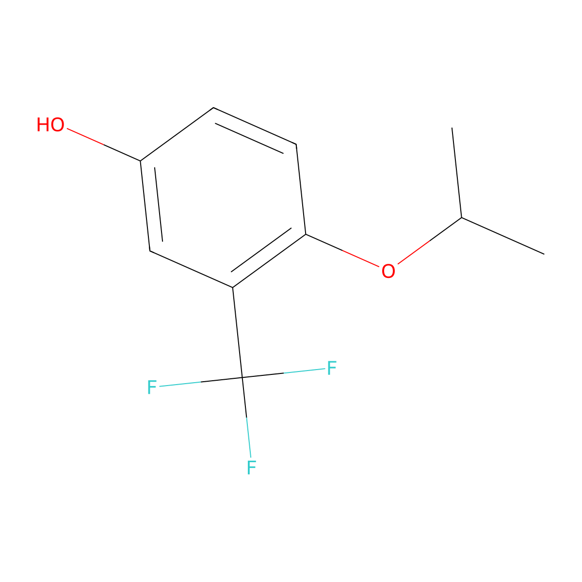 4-Isopropoxy-3-(trifluoromethyl)phenol molecular structure, CAS 1243280-89-8
