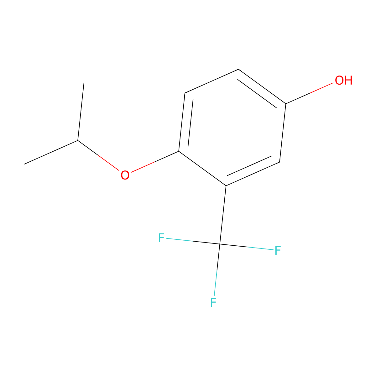 4-Isopropoxy-3-(trifluoromethyl)phenol molecular structure, CAS 1243280-89-8