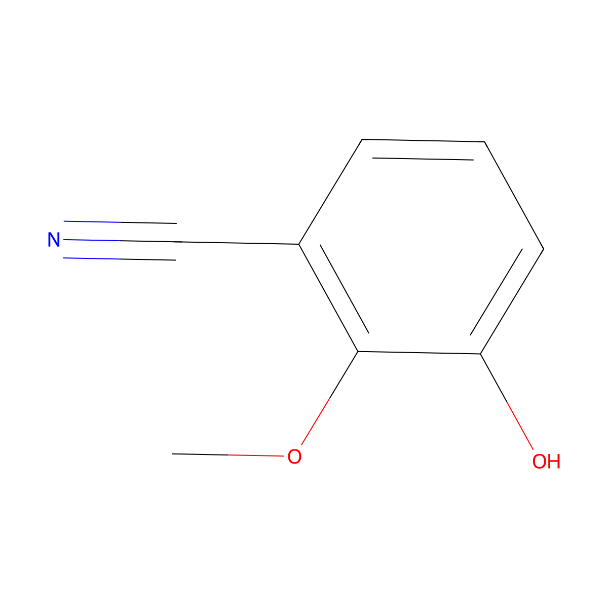 3-Hydroxy-2-methoxybenzonitrile molecular structure, CAS 1243281-23-3
