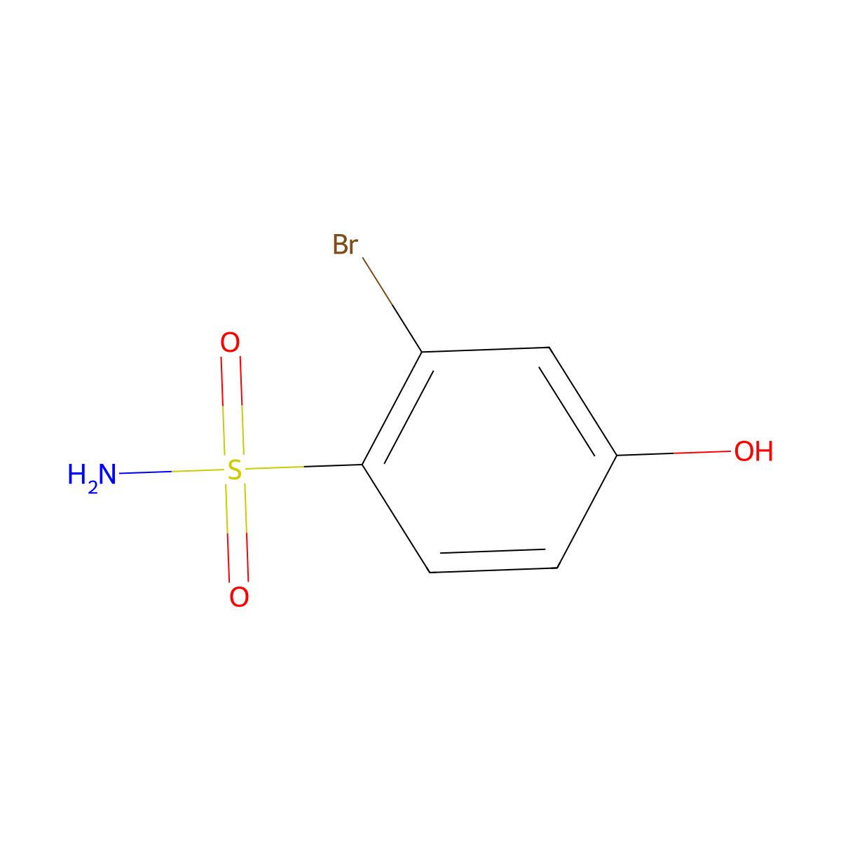 2-Bromo-4-hydroxybenzenesulfonamide molecular structure, CAS 1243282-97-4