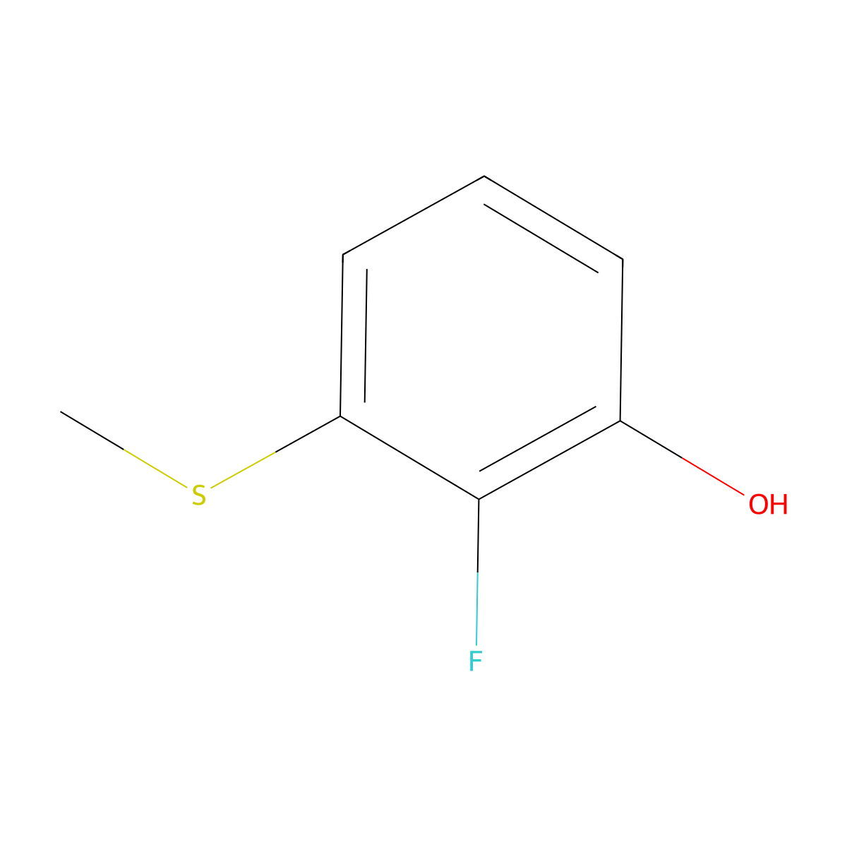 2-Fluoro-3-(methylthio)phenol molecular structure, CAS 1243283-09-1