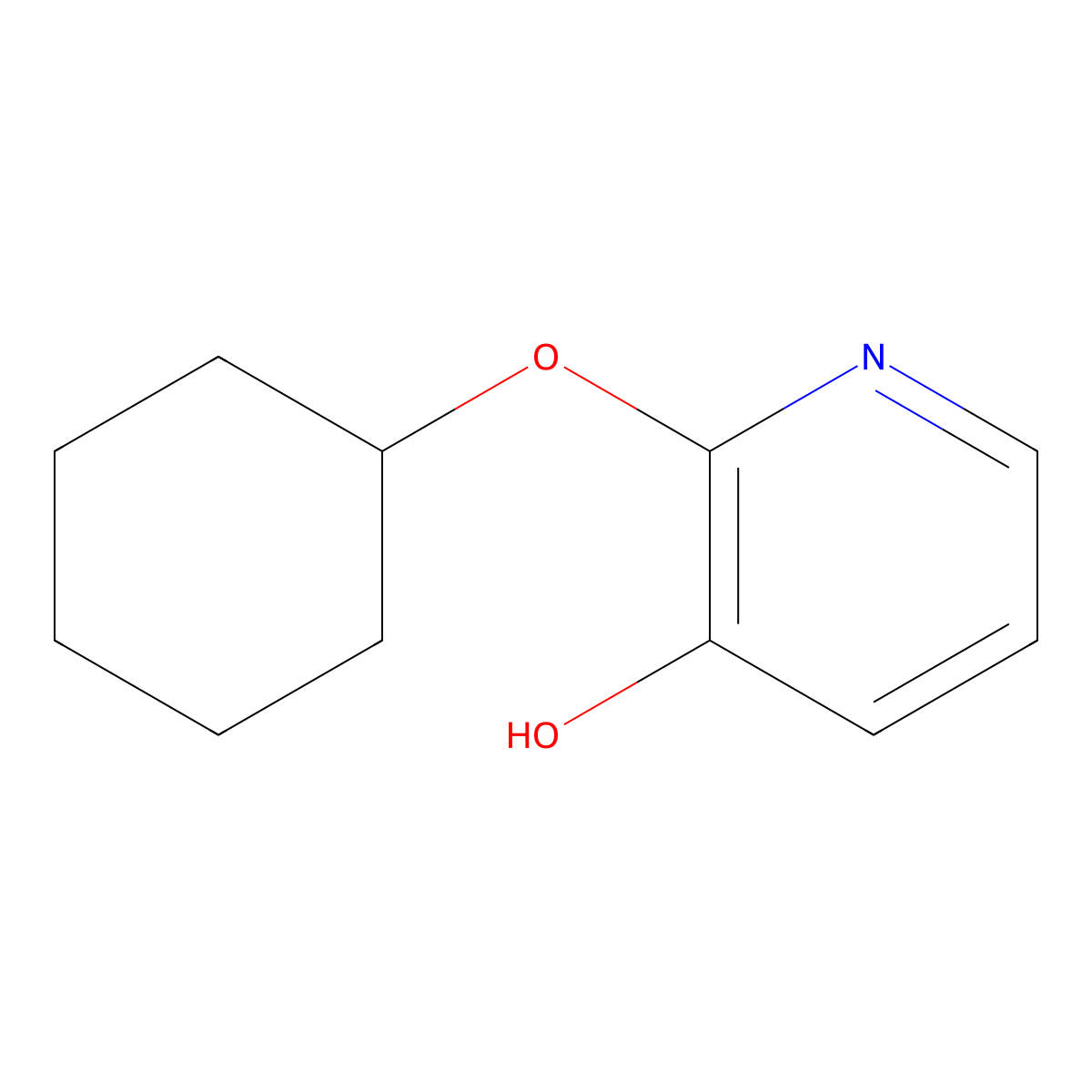 2-(Cyclohexyloxy)pyridin-3-OL molecular structure, CAS 1243284-53-8