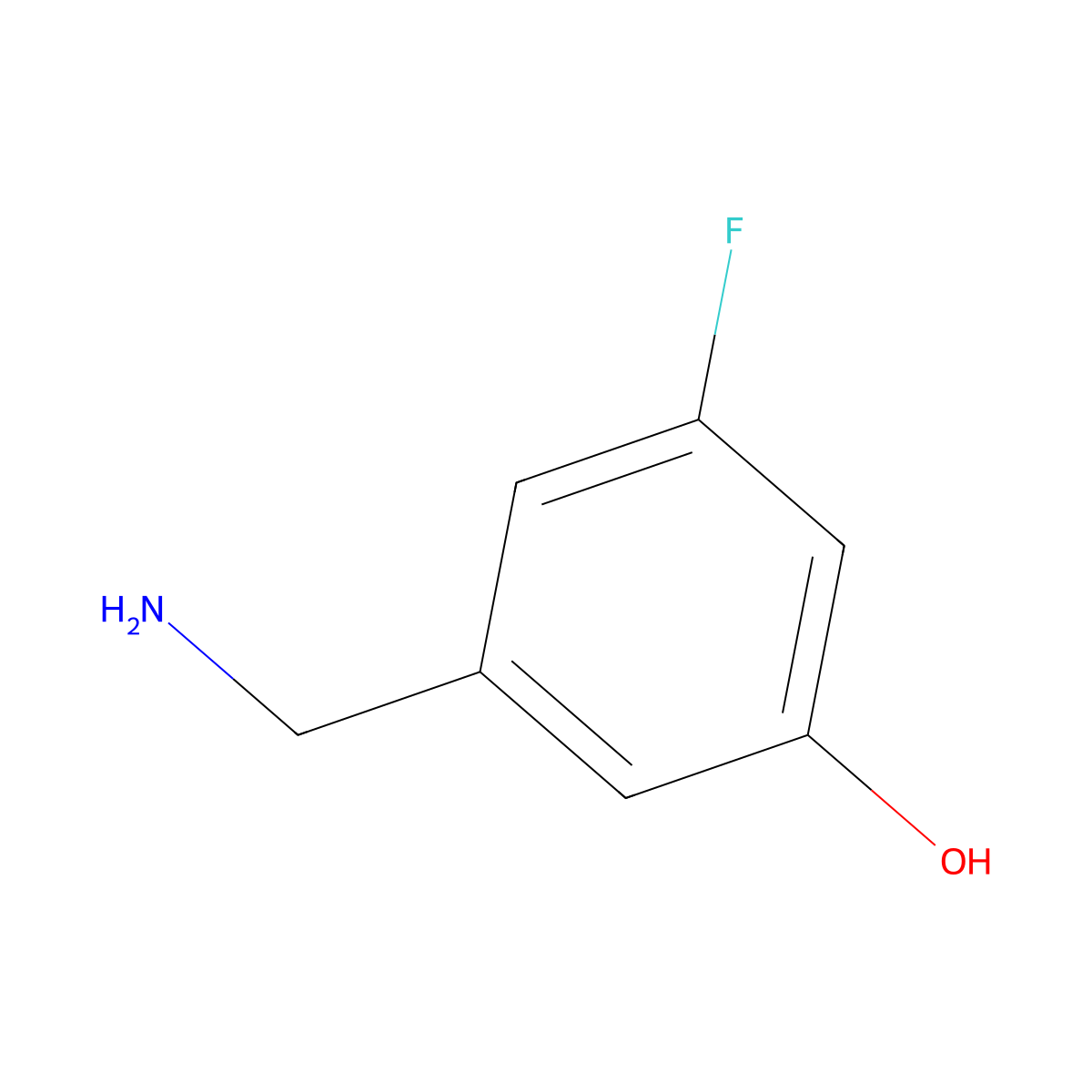 3-(Aminomethyl)-5-fluorophenol molecular structure, CAS 1243285-06-4