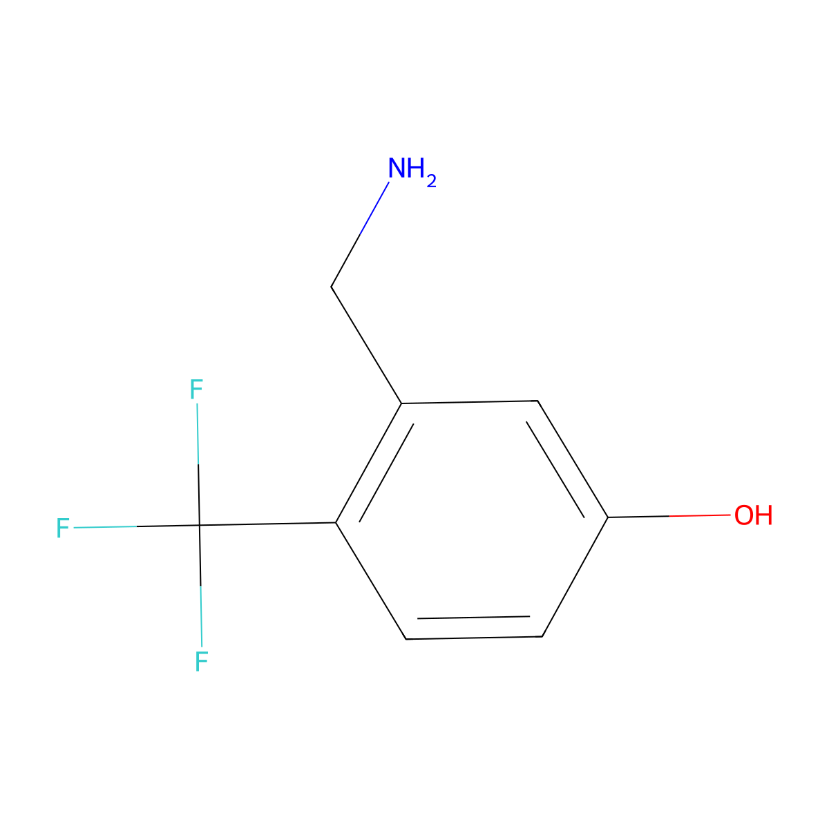 3-(Aminomethyl)-4-(trifluoromethyl)phenol molecular structure, CAS 1243285-21-3