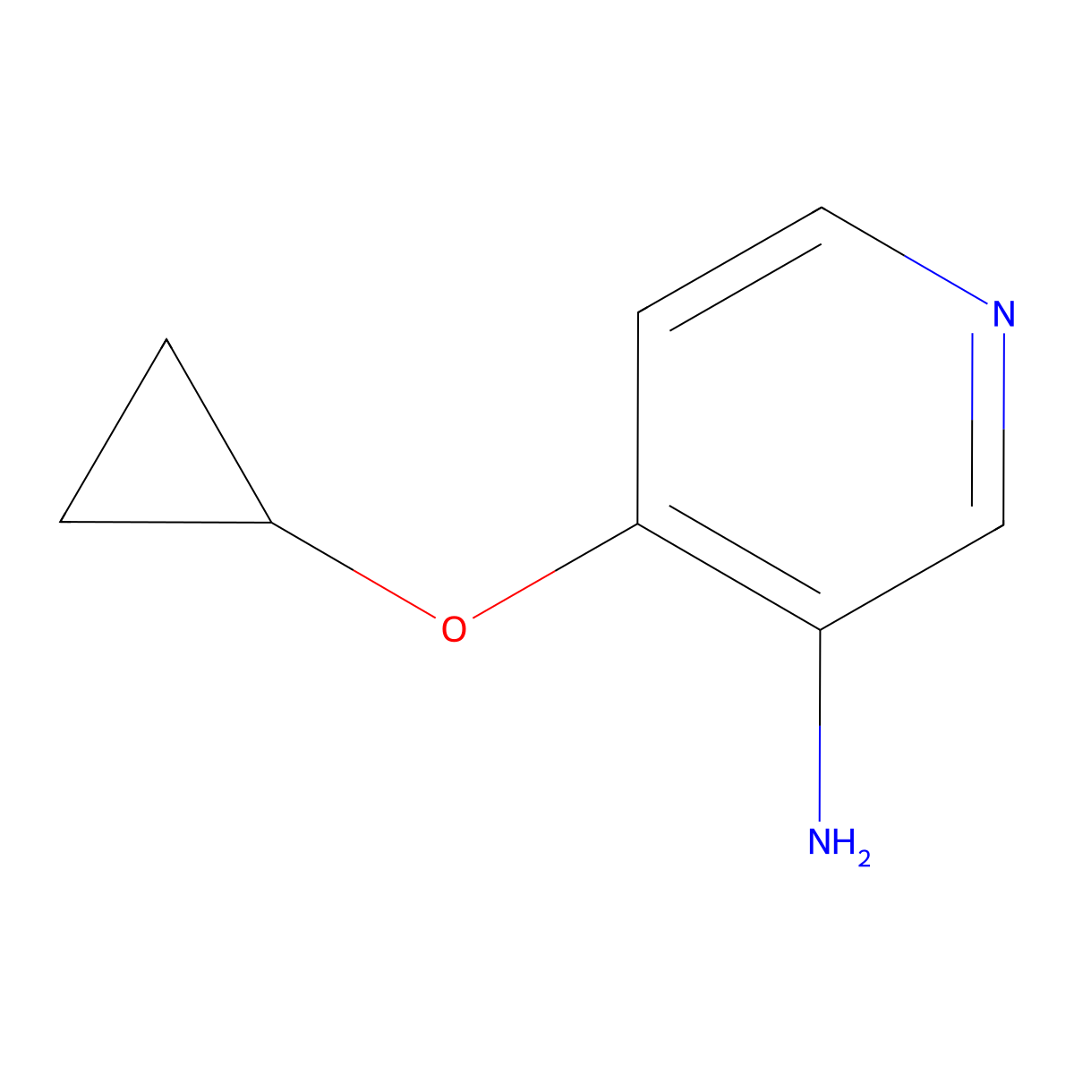 4-Cyclopropoxypyridin-3-amine molecular structure, CAS 1243285-40-6