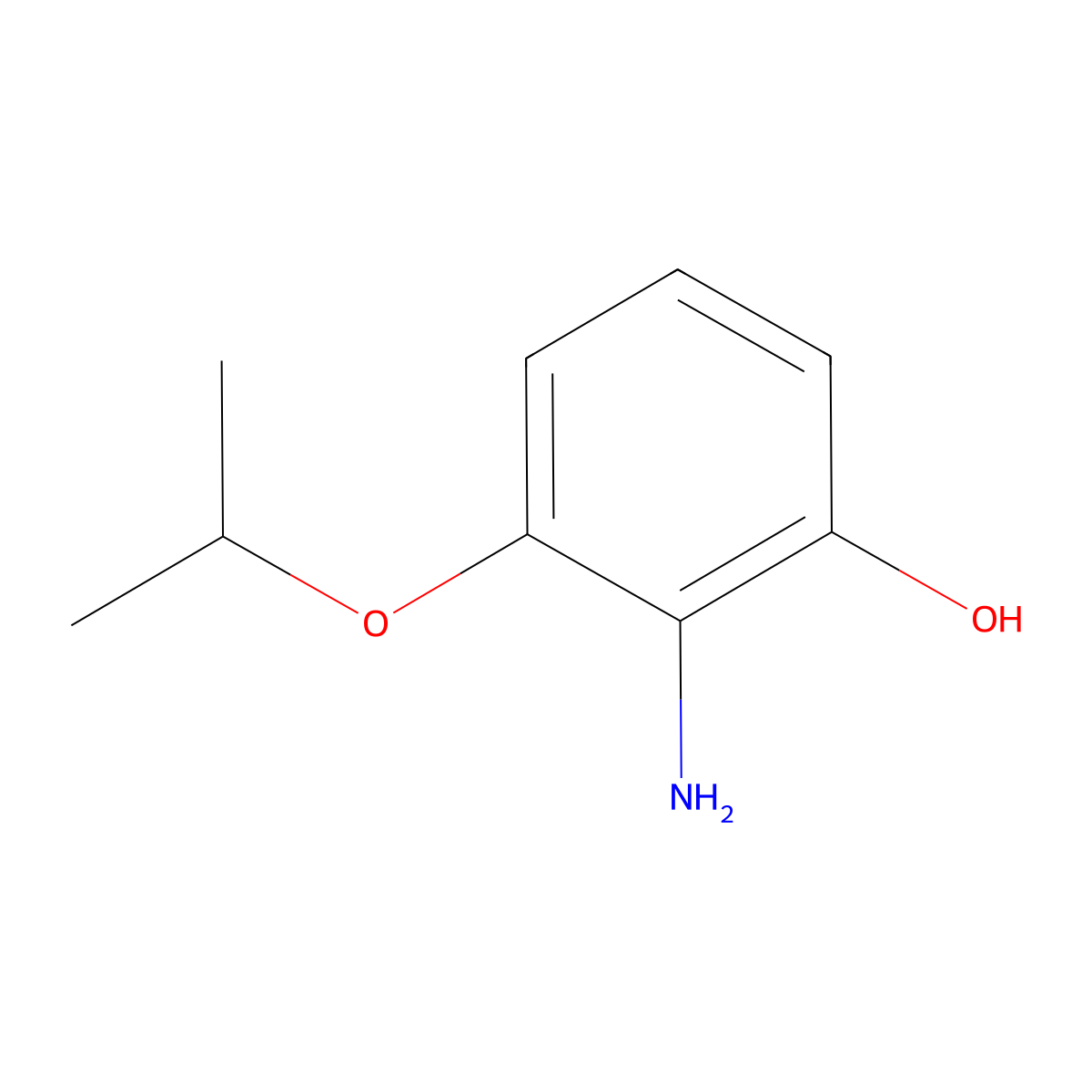 2-Amino-3-(propan-2-yloxy)phenol molecular structure, CAS 1243287-45-7