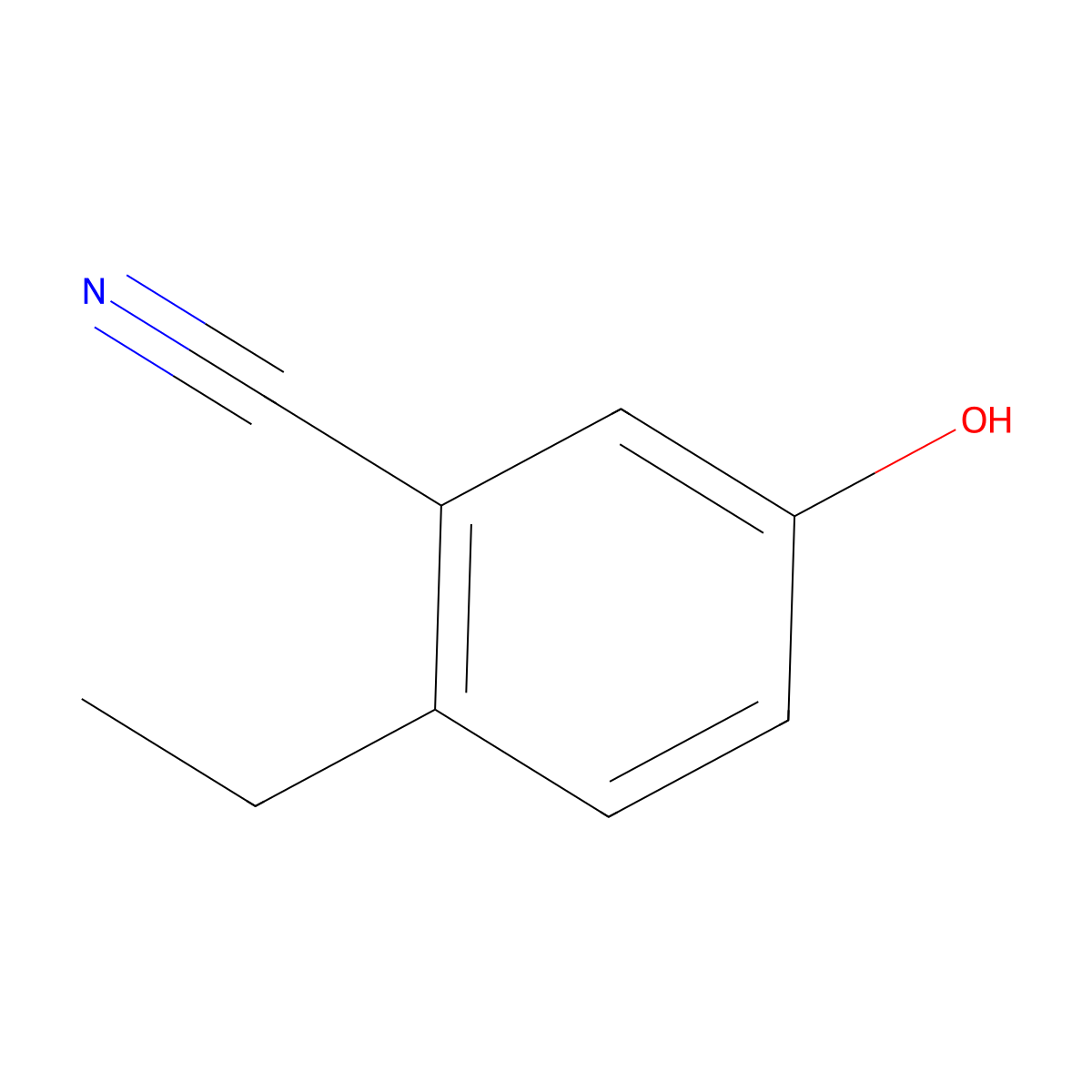 2-Ethyl-5-hydroxybenzonitrile molecular structure, CAS 1243287-70-8