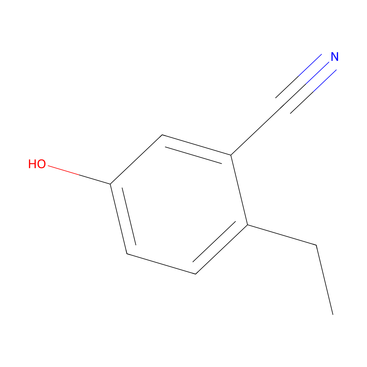2-Ethyl-5-hydroxybenzonitrile molecular structure, CAS 1243287-70-8