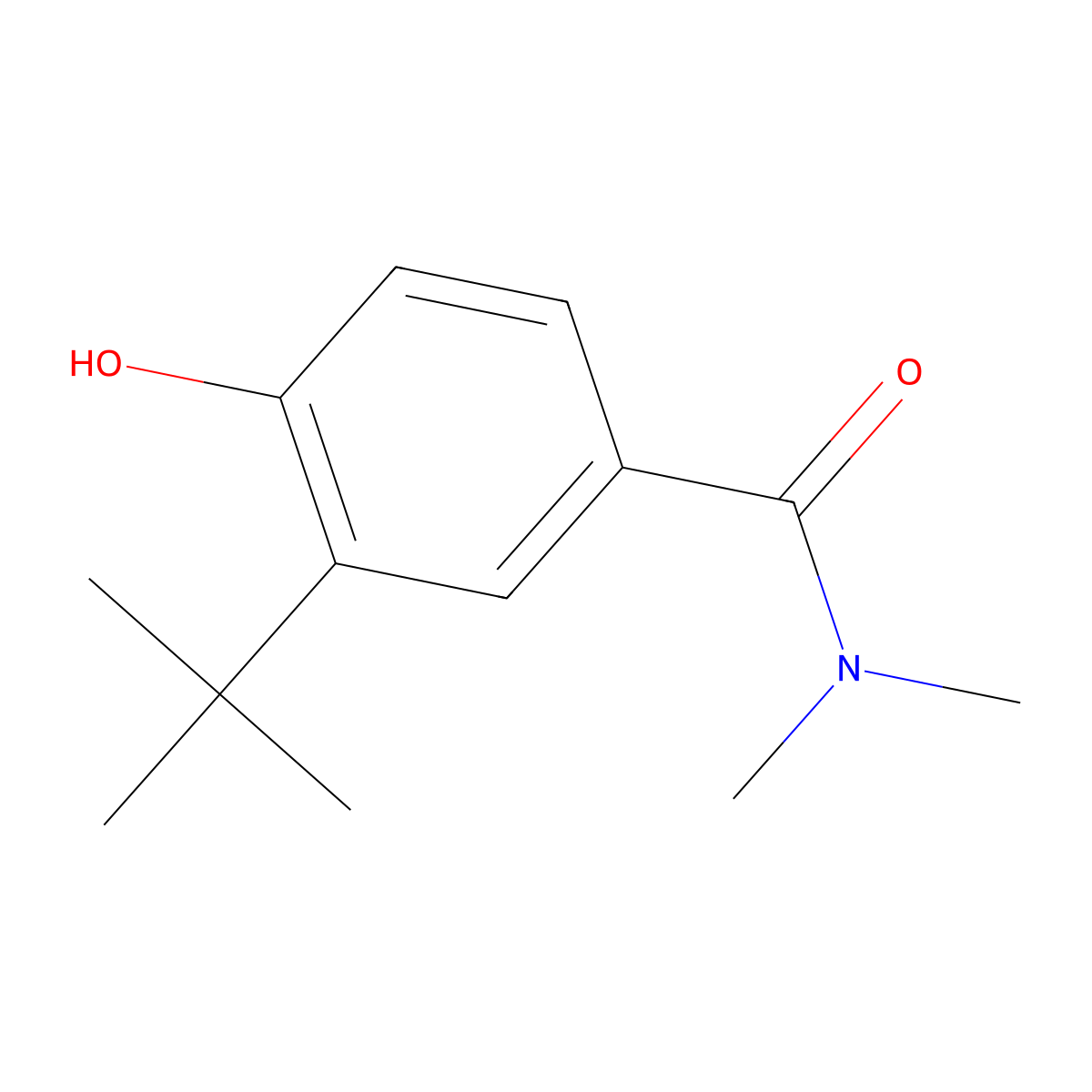 3-Tert-butyl-4-hydroxy-N,N-dimethylbenzamide molecular structure, CAS 1243288-00-7