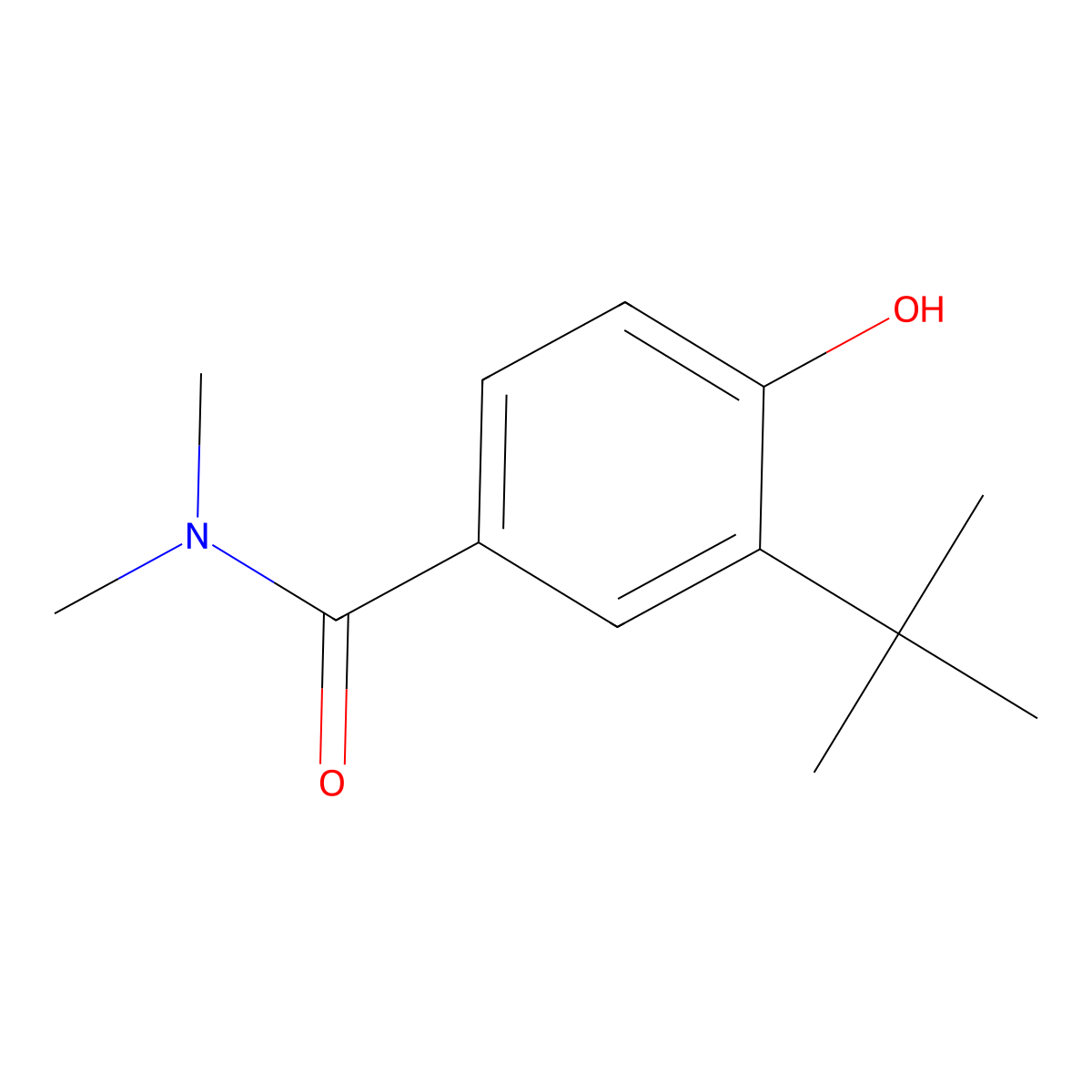 3-Tert-butyl-4-hydroxy-N,N-dimethylbenzamide molecular structure, CAS 1243288-00-7