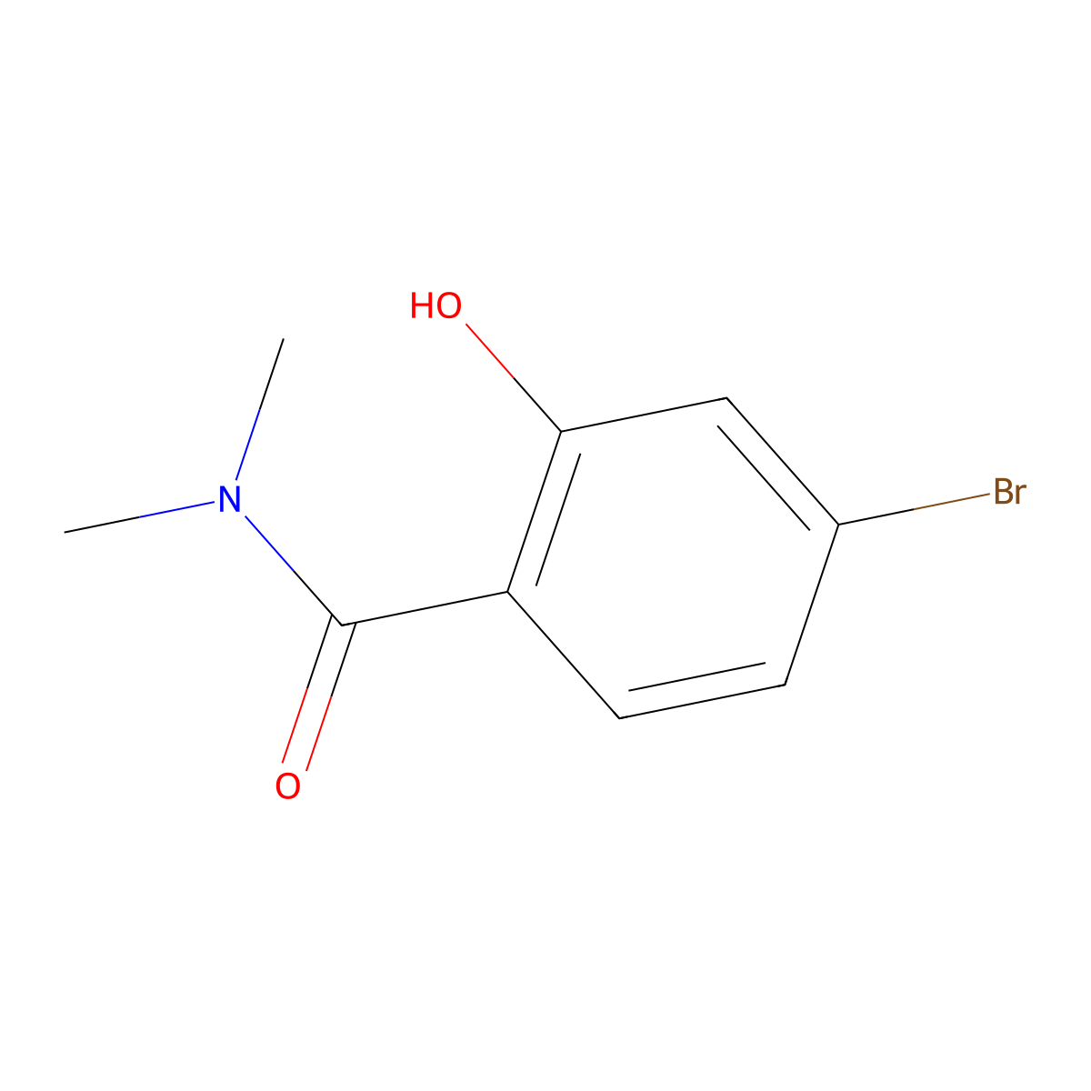 4-bromo-2-hydroxy-N,N-dimethylbenzamide molecular structure, CAS 1243288-05-2