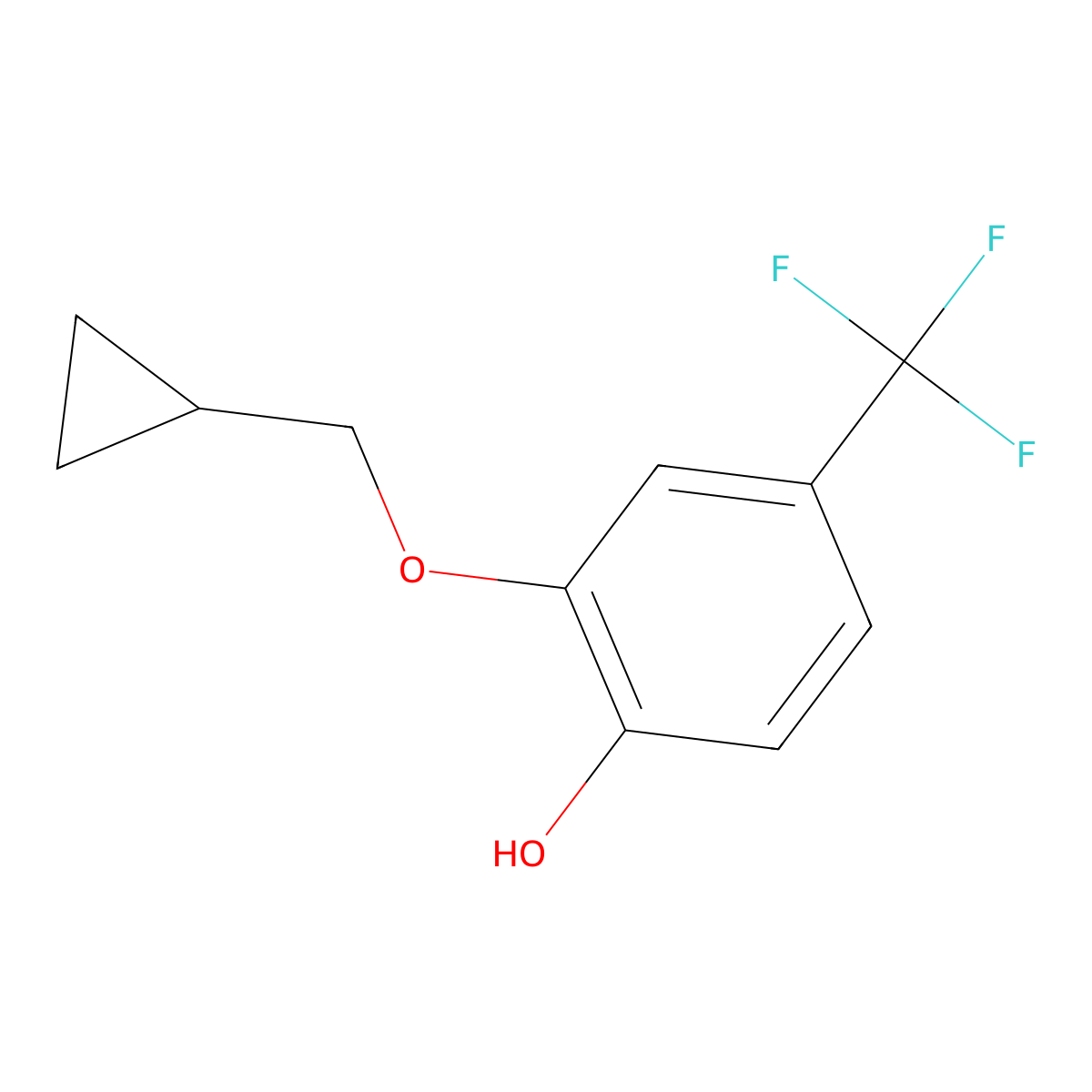 2-(Cyclopropylmethoxy)-4-(trifluoromethyl)phenol molecular structure, CAS 1243289-25-9