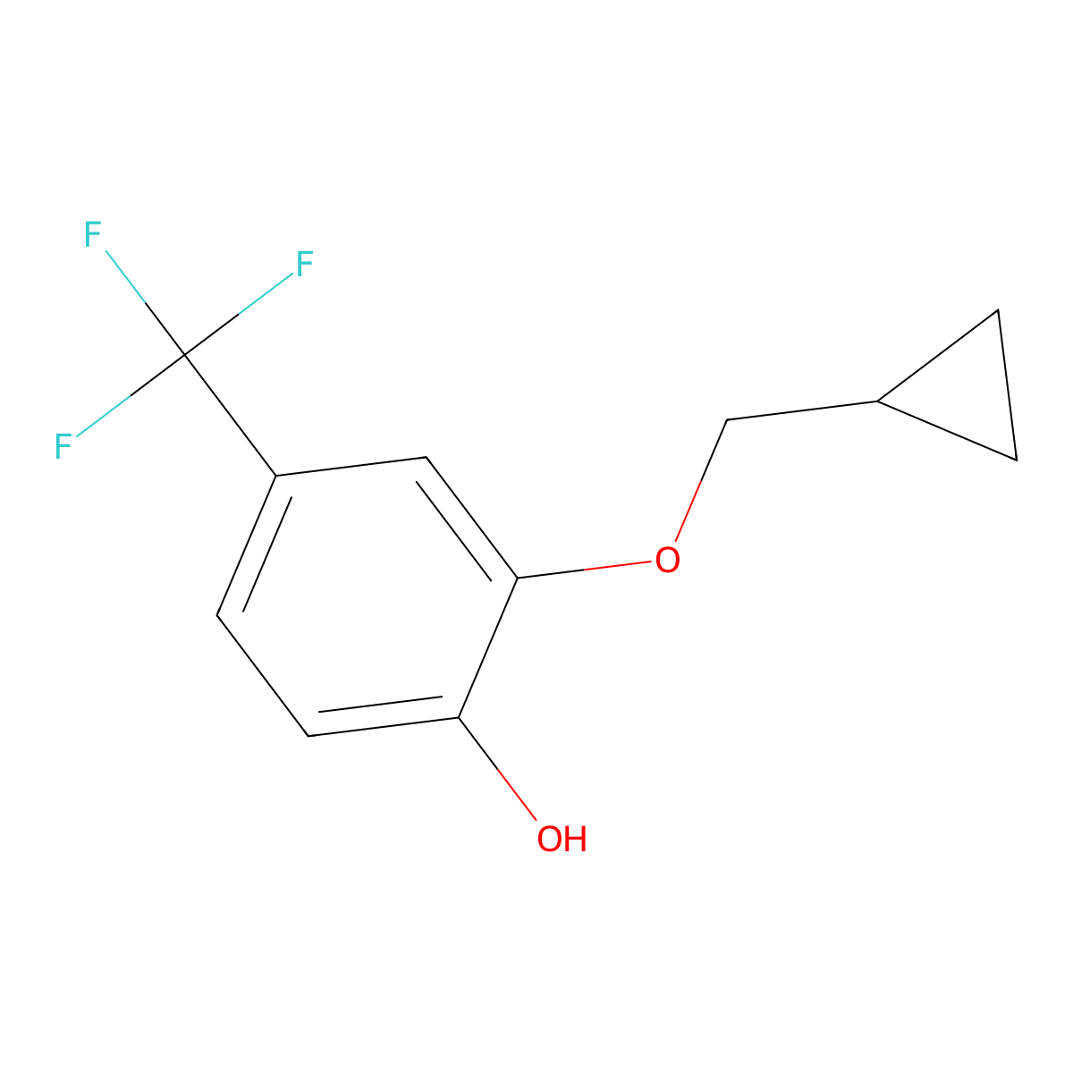 2-(Cyclopropylmethoxy)-4-(trifluoromethyl)phenol molecular structure, CAS 1243289-25-9