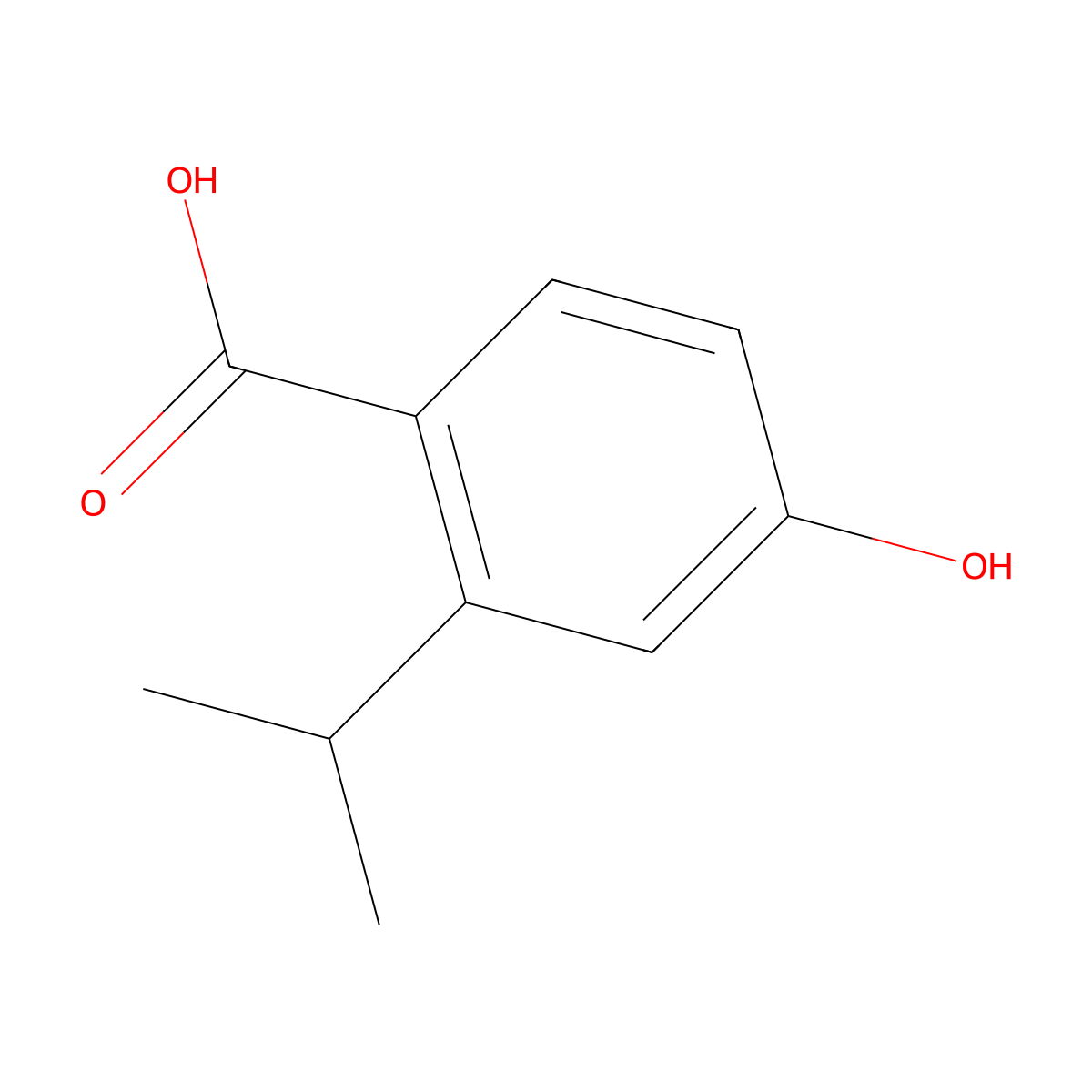 4-Hydroxy-2-(propan-2-yl)benzoic acid molecular structure, CAS 1243289-51-1