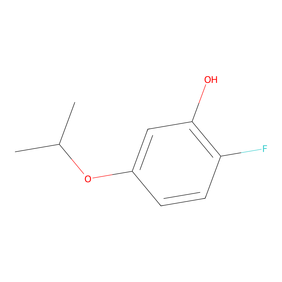 2-Fluoro-5-(propan-2-yloxy)phenol molecular structure, CAS 1243289-64-6