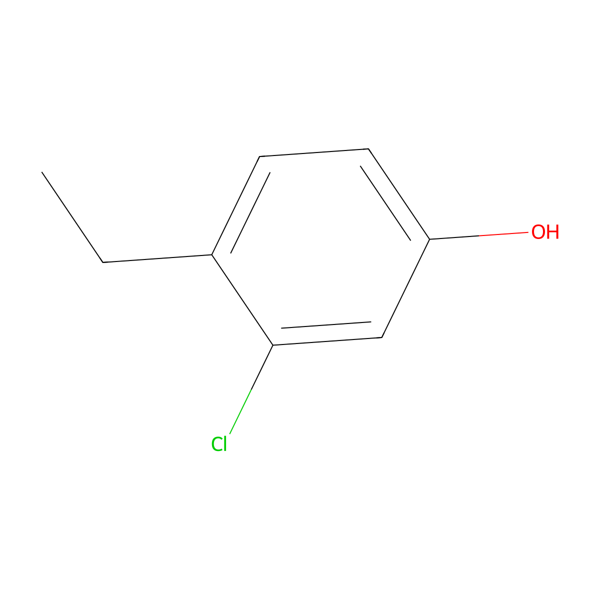 3-Chloro-4-ethylphenol molecular structure, CAS 1243290-06-3