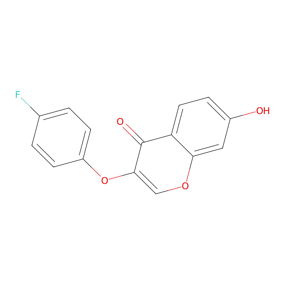 4H-1-Benzopyran-4-one, 3-(4-fluorophenoxy)-7-hydroxy- molecular structure, CAS 124330-34-3