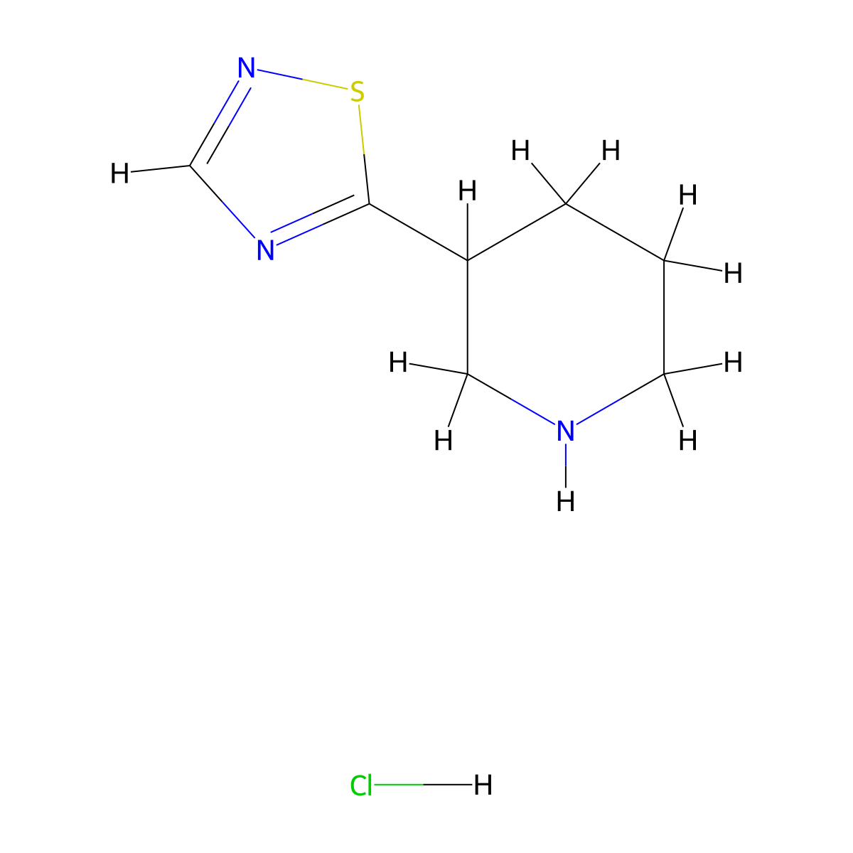 3-(1,2,4-Thiadiazol-5-yl)piperidine hydrochloride molecular structure, CAS 1243307-15-4