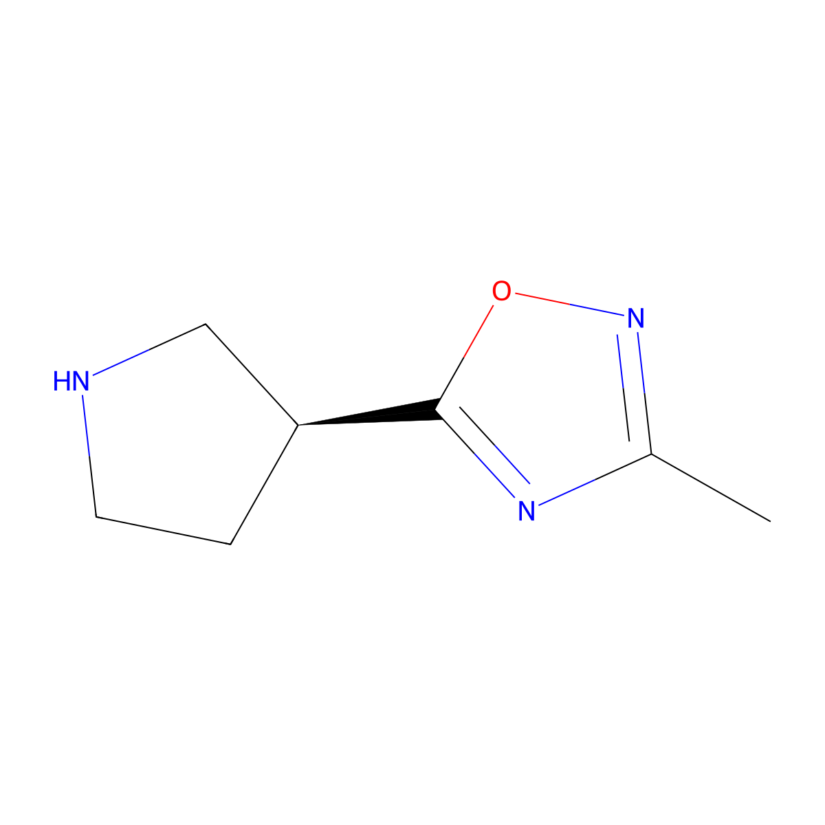 (s)-3-Methyl-5-(pyrrolidin-3-yl)-1,2,4-oxadiazole molecular structure, CAS 1243307-68-7