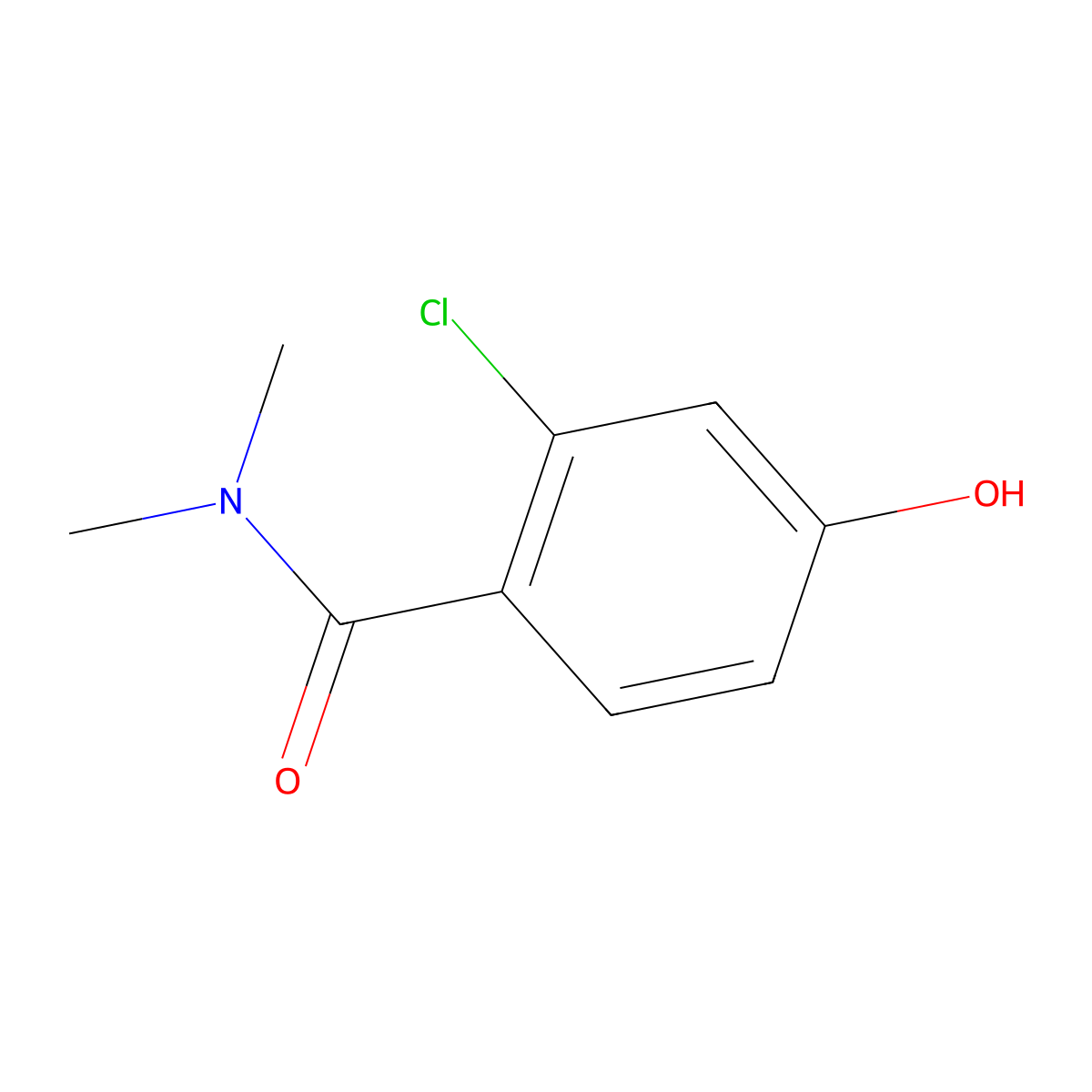 2-Chloro-4-hydroxy-N,N-dimethylbenzamide molecular structure, CAS 1243310-69-1