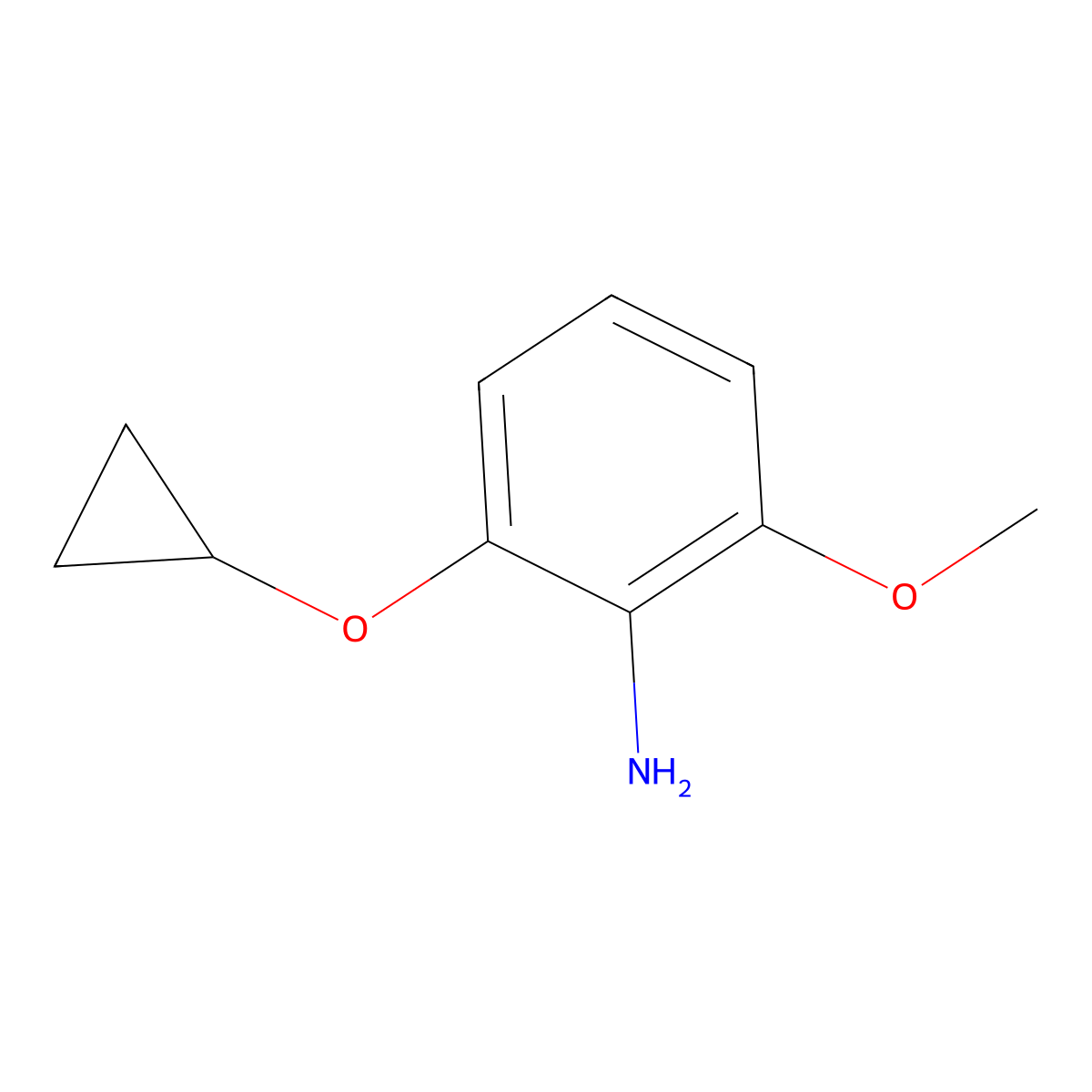 2-Cyclopropoxy-6-methoxyaniline molecular structure, CAS 1243312-36-8