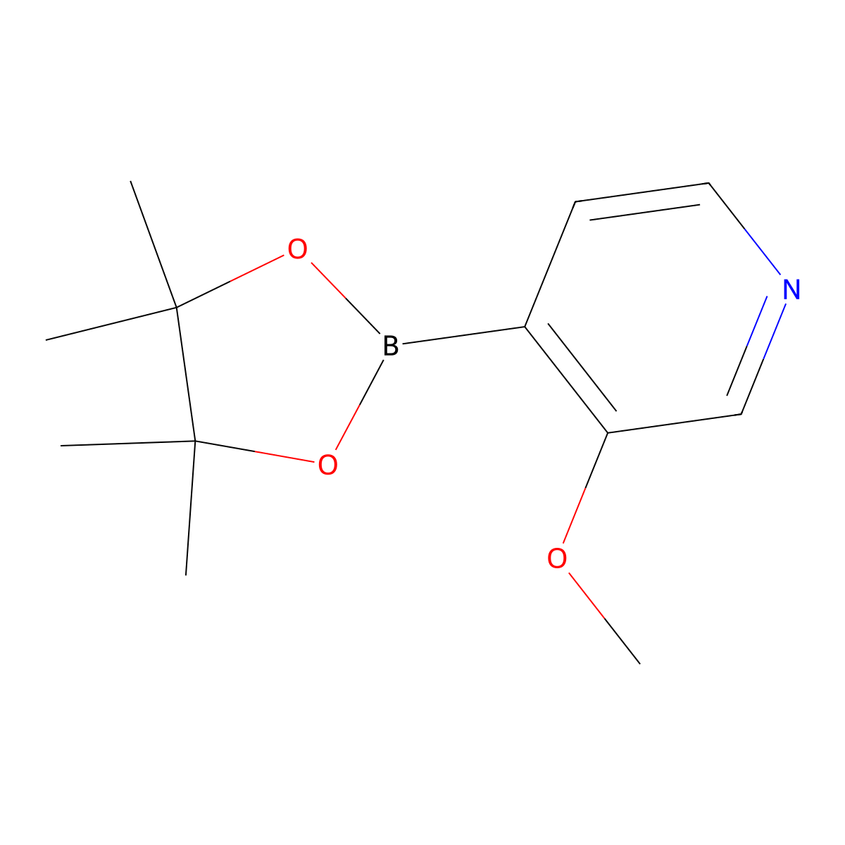 3-Methoxy-4-(4,4,5,5-tetramethyl-1,3,2-dioxaborolan-2-yl)pyridine molecular structure, CAS 1243312-43-7