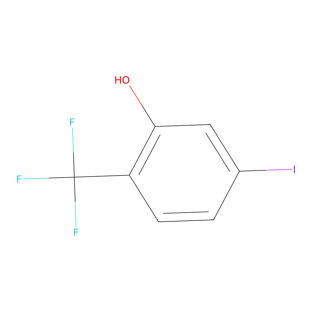 5-Iodo-2-(trifluoromethyl)phenol molecular structure, CAS 1243312-81-3