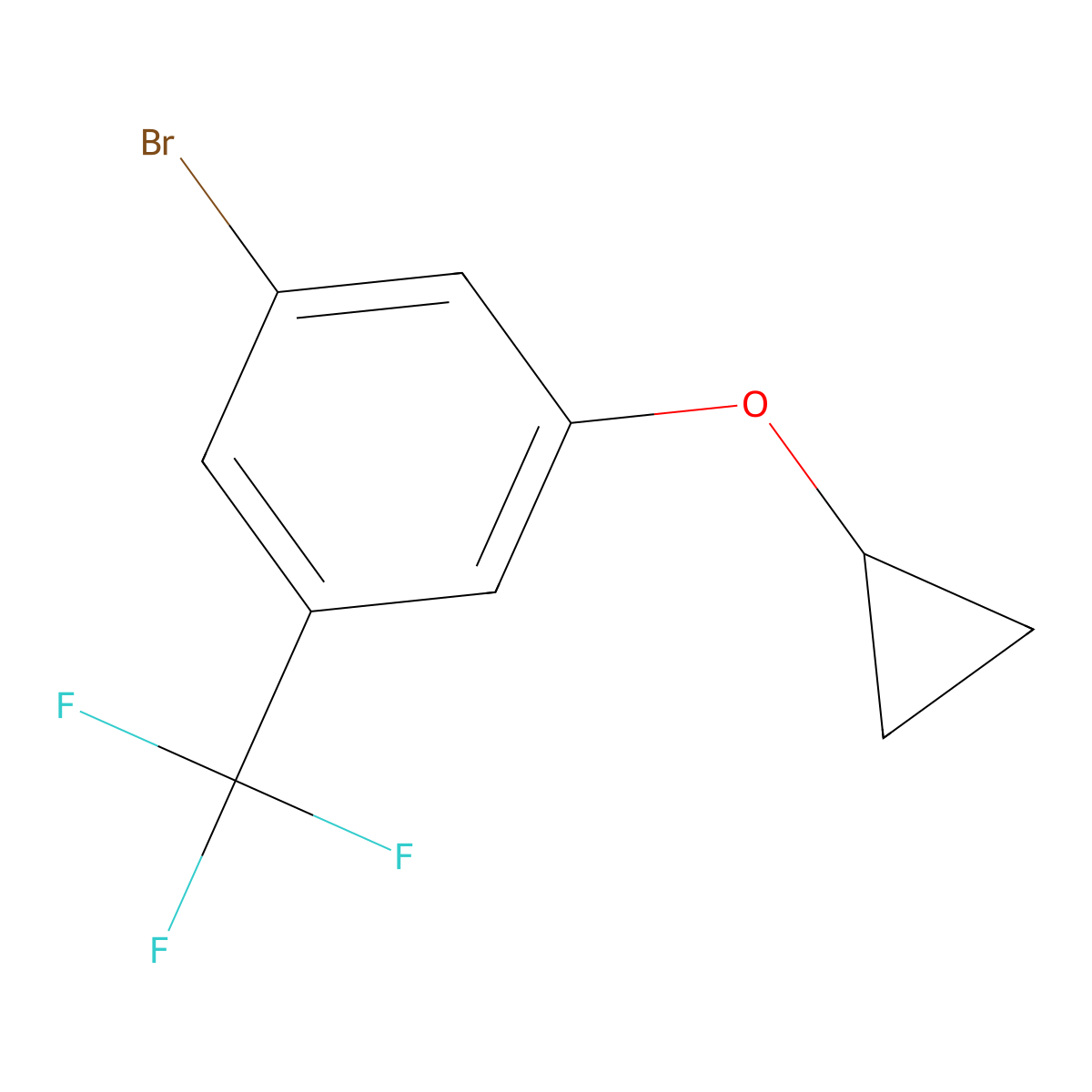 1-Bromo-3-cyclopropoxy-5-(trifluoromethyl)benzene molecular structure, CAS 1243313-06-5
