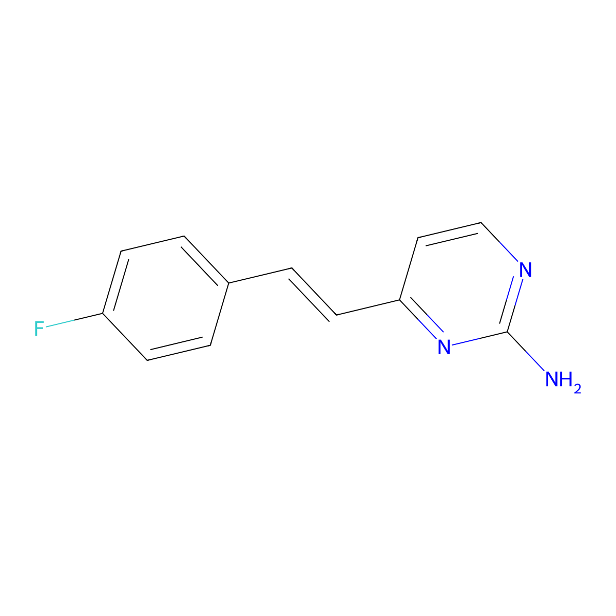 4-(4-Fluorostyryl)pyrimidin-2-amine molecular structure, CAS 1243314-32-0