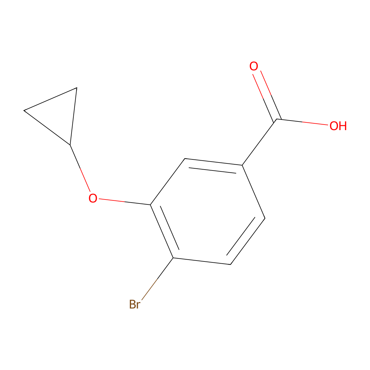 4-Bromo-3-cyclopropoxybenzoic acid molecular structure, CAS 1243318-30-0