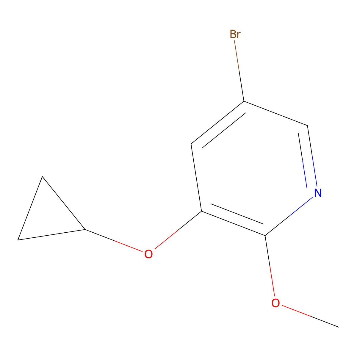5-Bromo-3-cyclopropoxy-2-methoxypyridine molecular structure, CAS 1243318-48-0