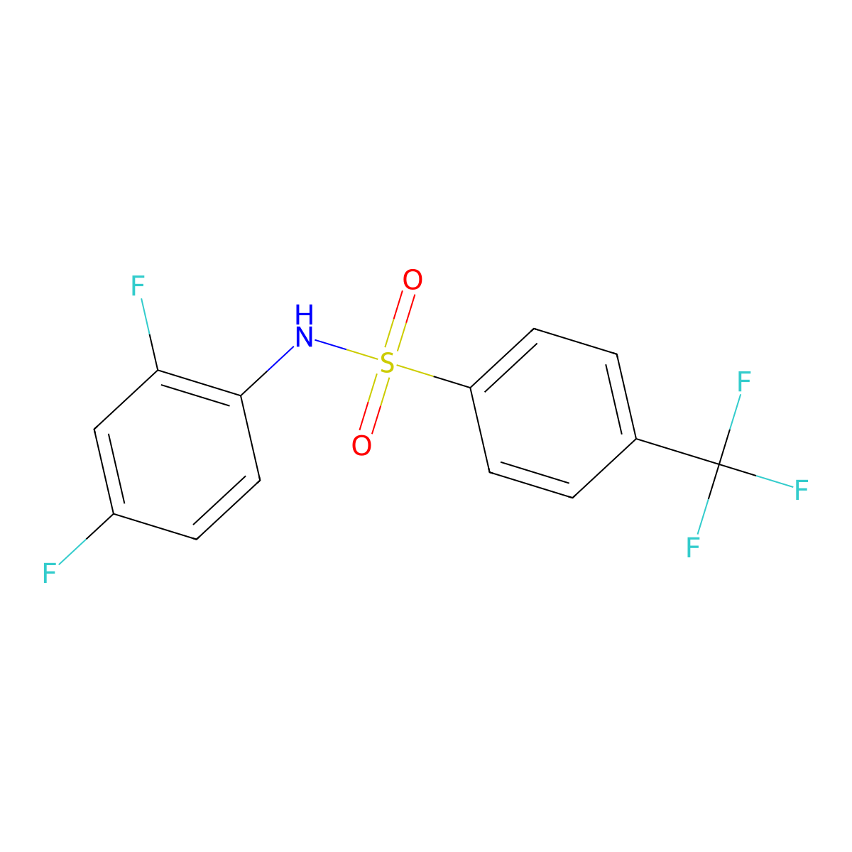 N-(2,4-Difluorophenyl)-4-(trifluoromethyl)benzenesulfonamide molecular structure, CAS 1243324-15-3