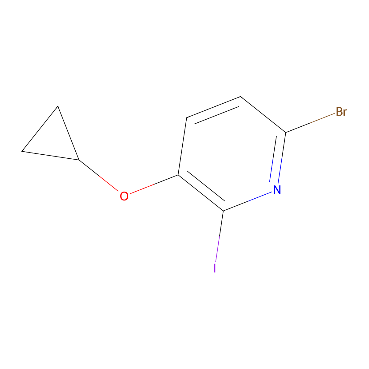 6-Bromo-3-(cyclopropoxy)-2-iodo-pyridine molecular structure, CAS 1243326-15-9