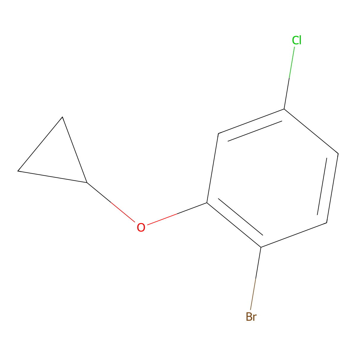 1-Bromo-4-chloro-2-cyclopropoxybenzene molecular structure, CAS 1243326-65-9