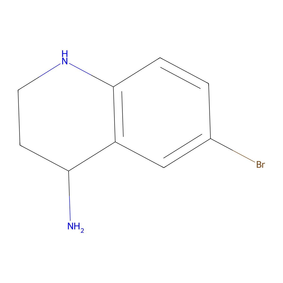 6-Bromo-1,2,3,4-tetrahydroquinolin-4-amine molecular structure, CAS 1243328-49-5