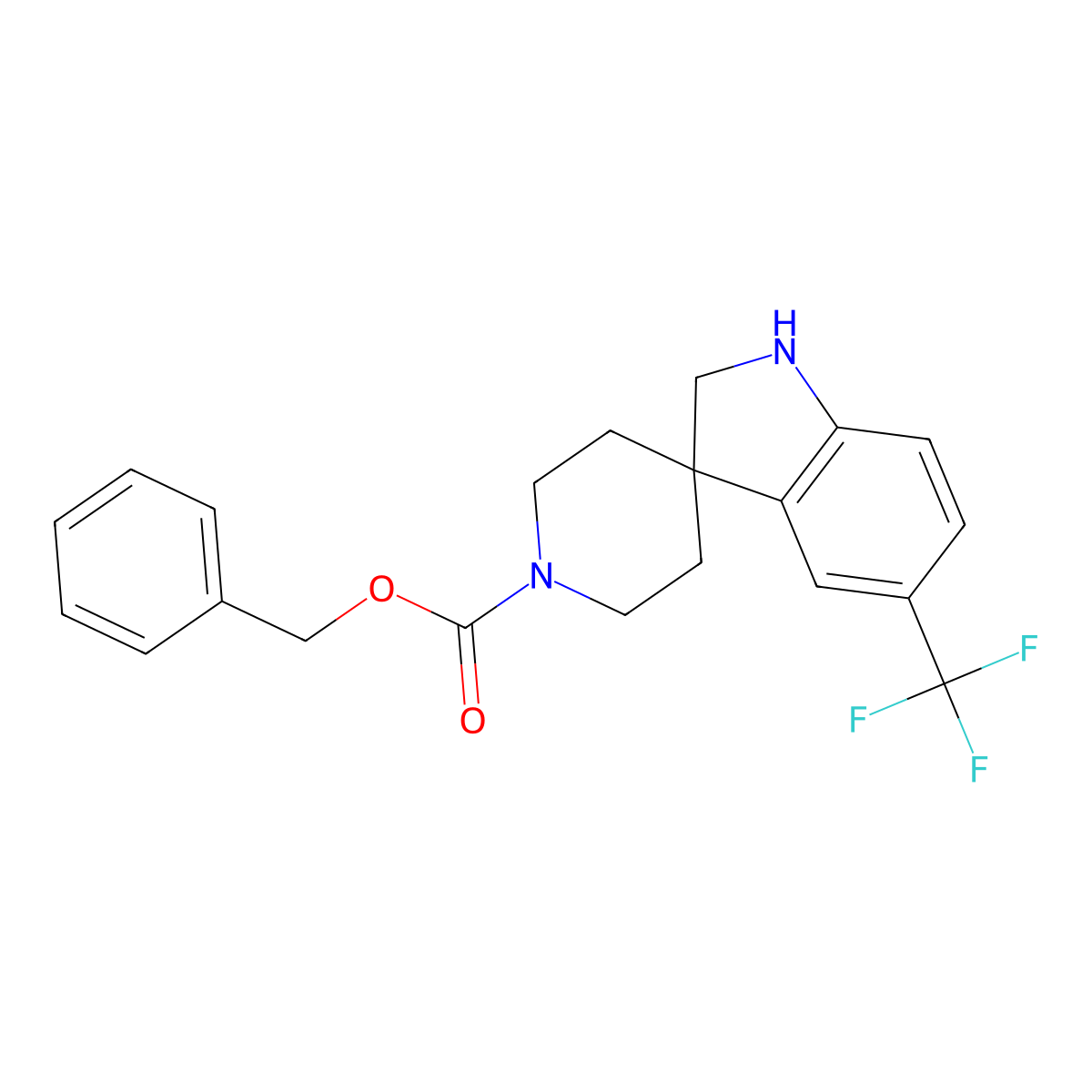 Benzyl 5-(trifluoromethyl)spiro[indoline-3,4'-piperidine]-1'-carboxylate molecular structure, CAS 1243328-71-3