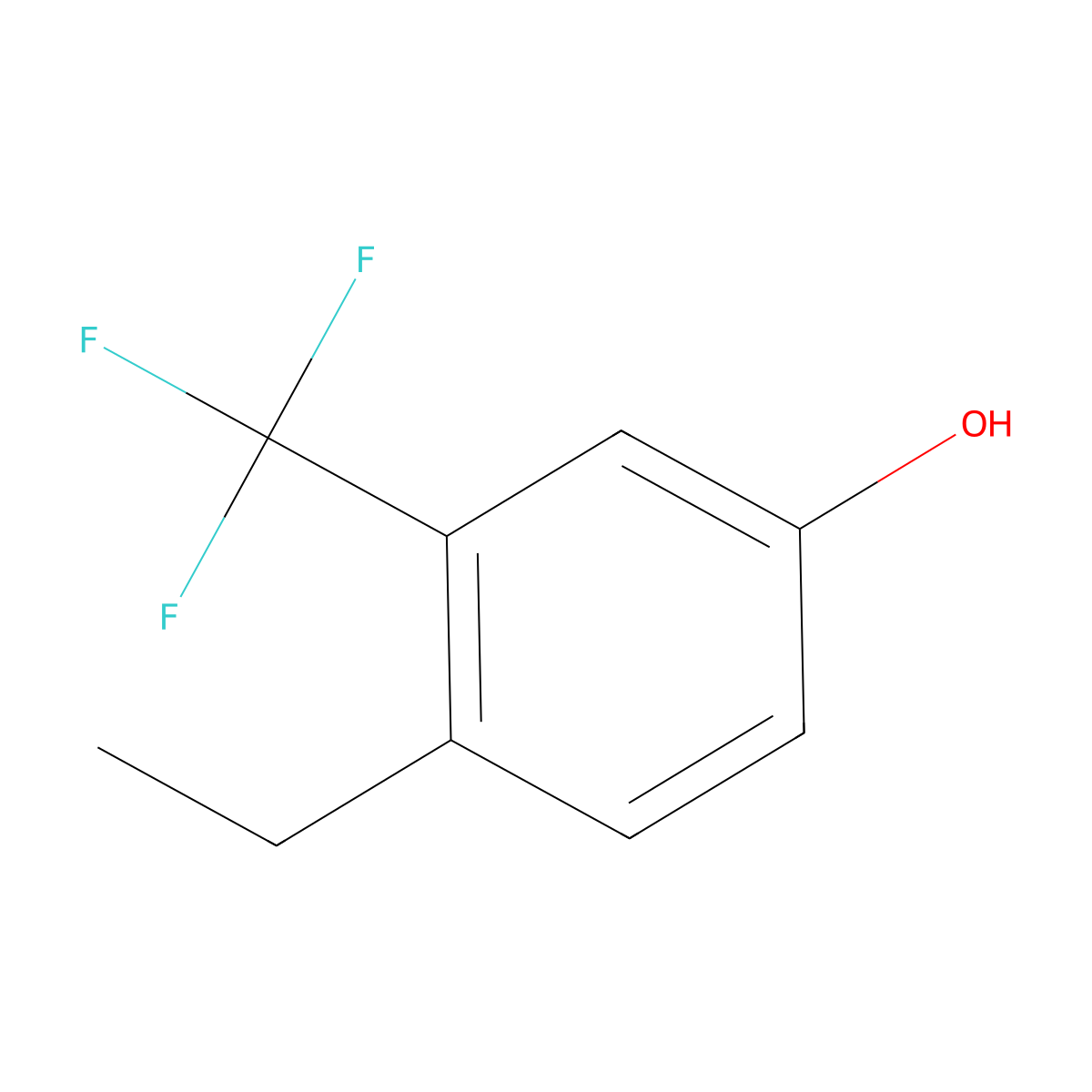 4-Ethyl-3-(trifluoromethyl)phenol molecular structure, CAS 1243329-90-9