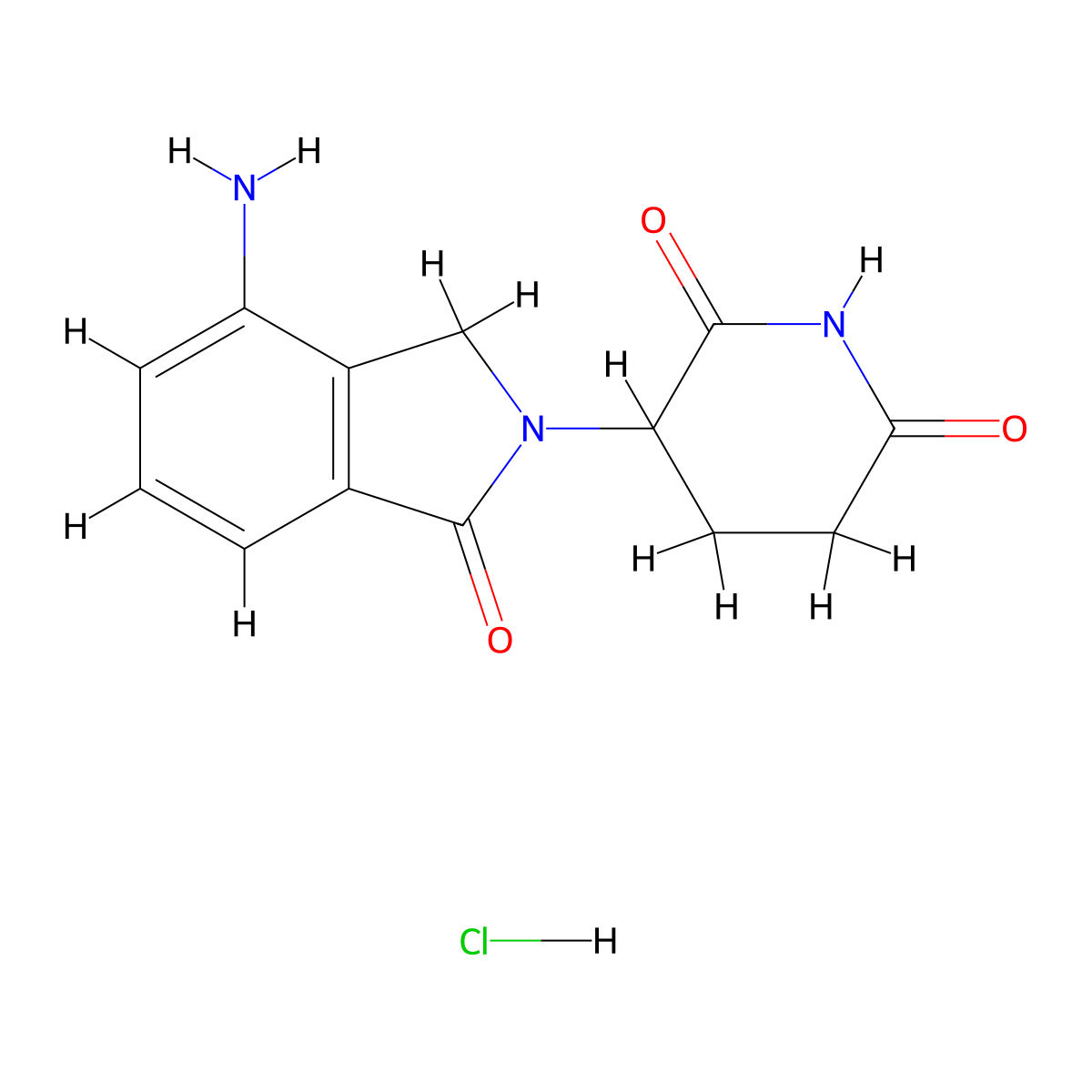 Lenalidomide hydrochloride molecular structure, CAS 1243329-97-6