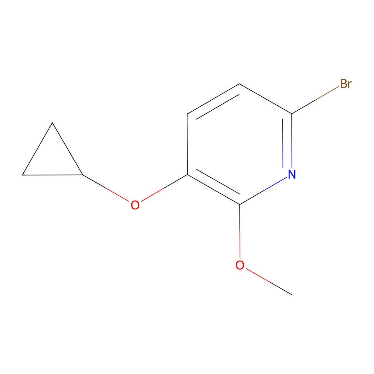 6-Bromo-3-cyclopropoxy-2-methoxypyridine molecular structure, CAS 1243344-95-7