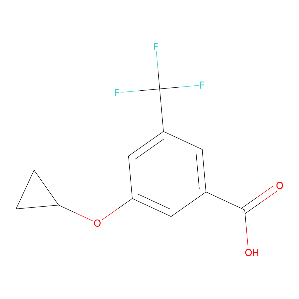 3-Cyclopropoxy-5-(trifluoromethyl)benzoic acid molecular structure, CAS 1243345-22-3