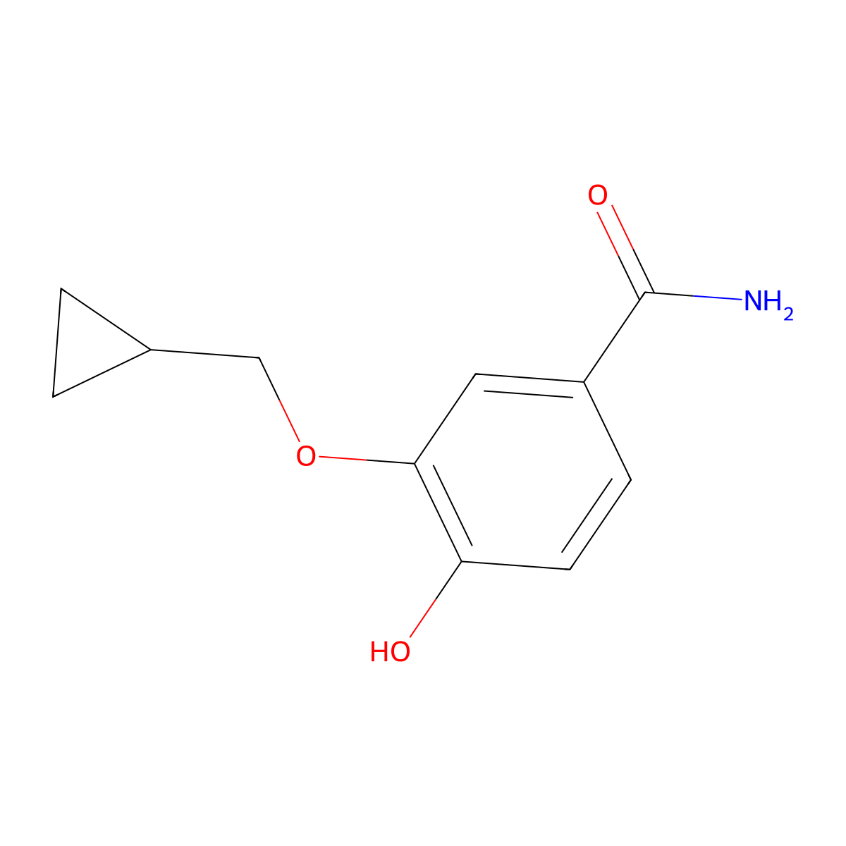 3-(Cyclopropylmethoxy)-4-hydroxybenzamide molecular structure, CAS 1243347-48-9